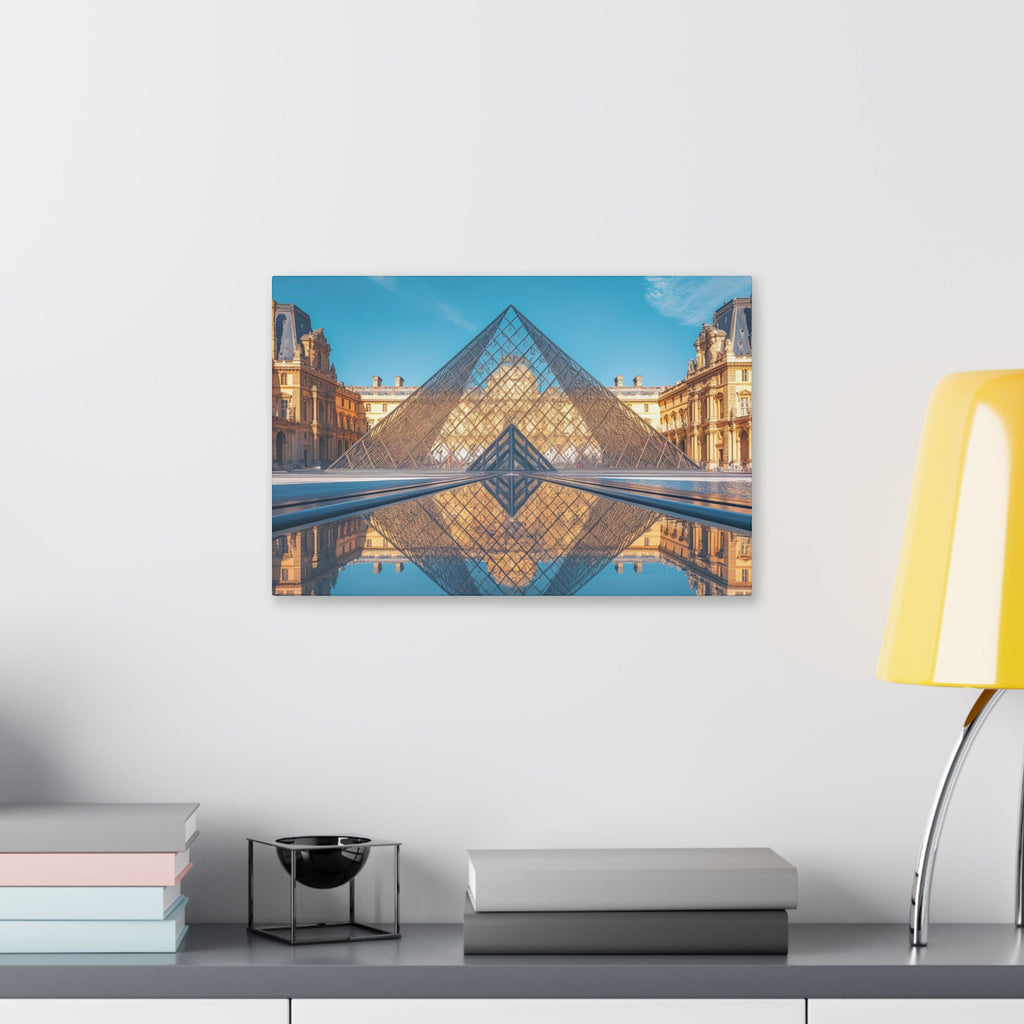Louvre Glass Pyramid Canvas Print — Paris Travel Wall Art