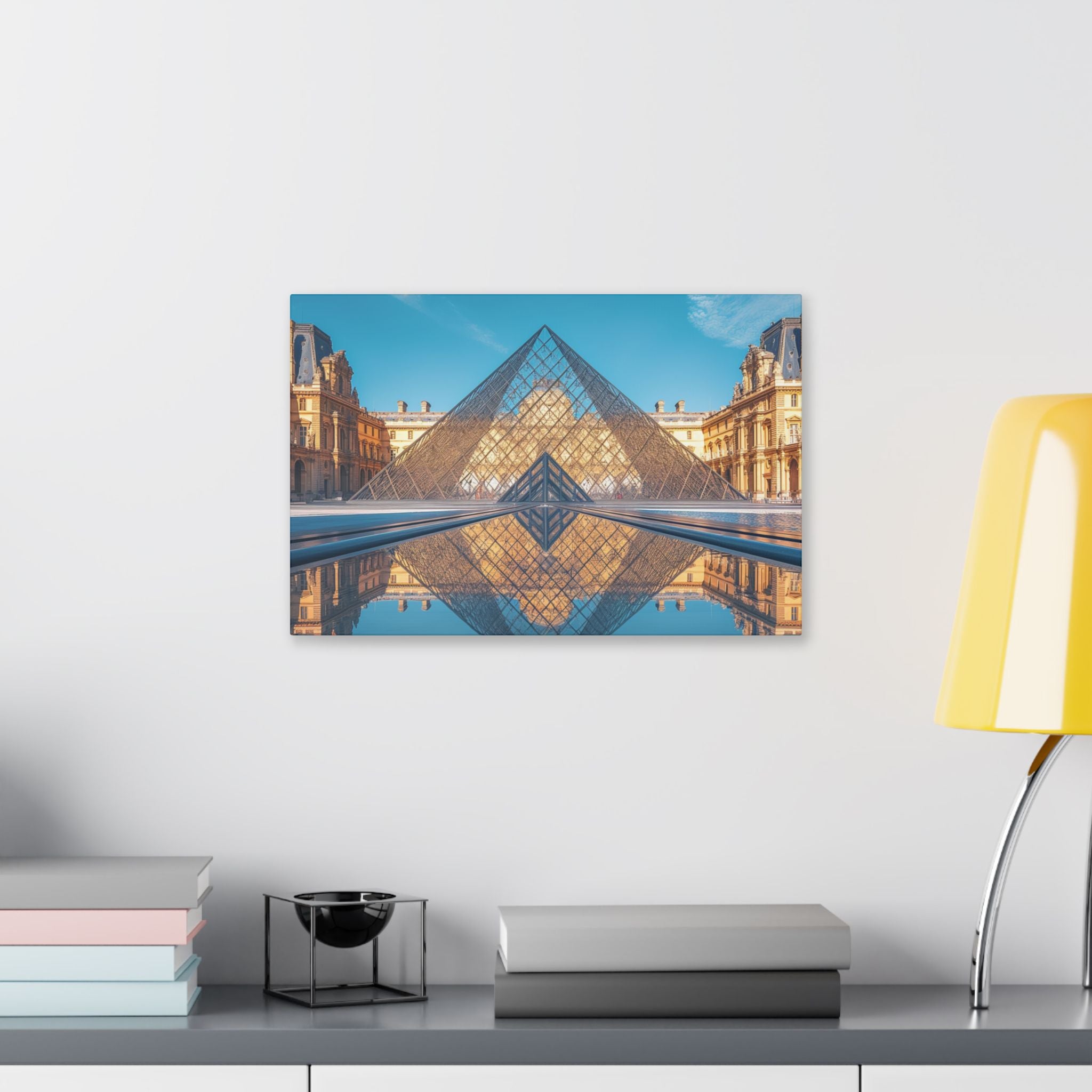 Louvre Glass Pyramid Canvas Print — Paris Travel Wall Art