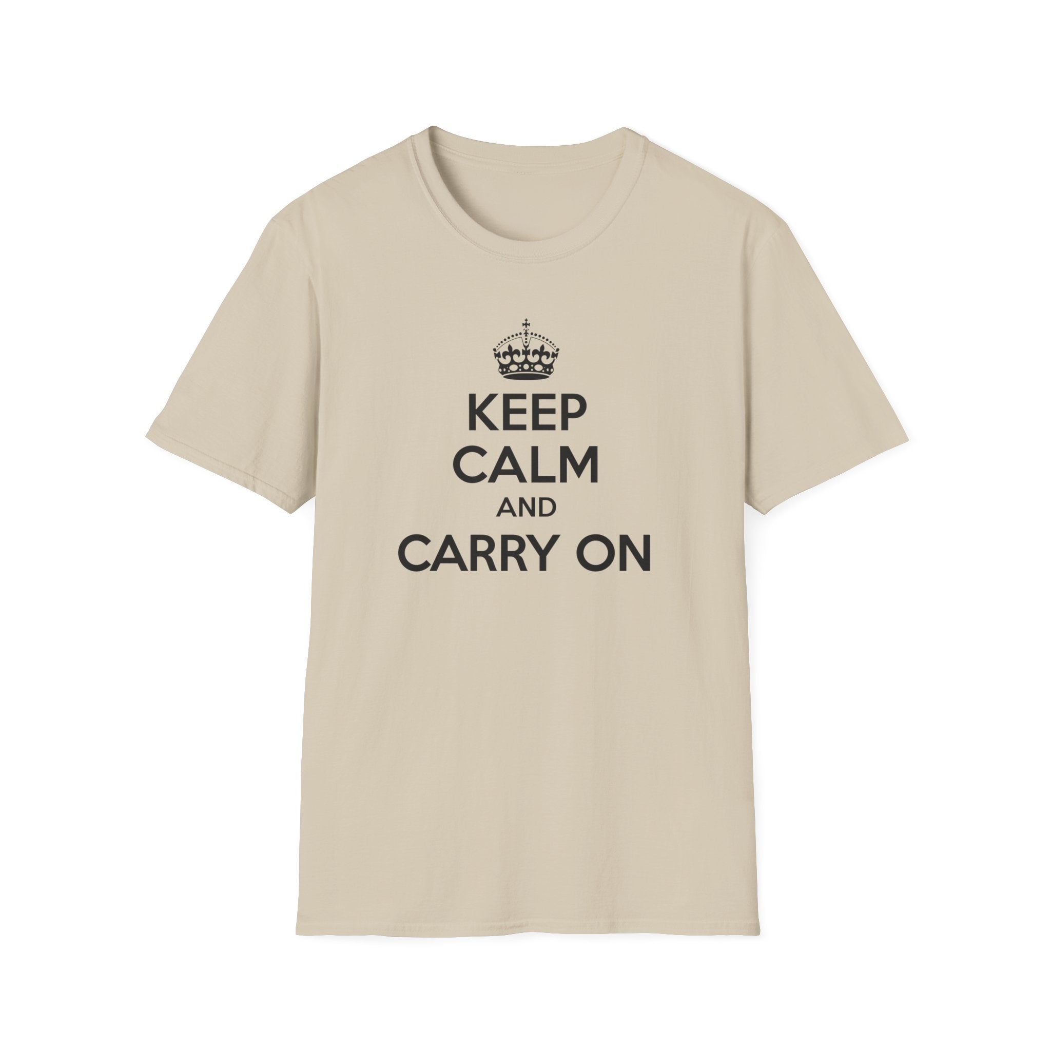 Keep Calm and Carry On T-Shirt | Classic Crown Typography