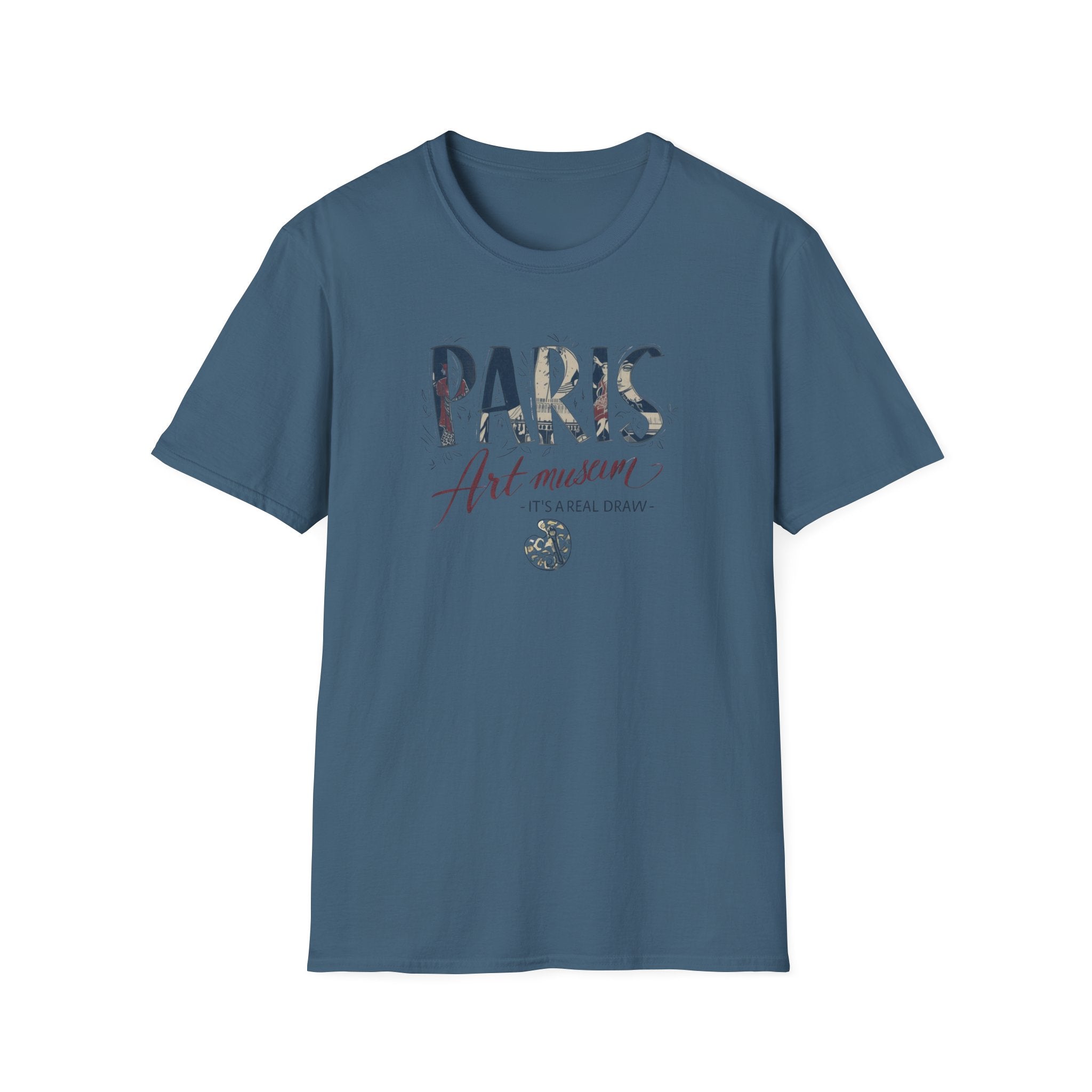 Paris Art Museum T-Shirt — Vintage Floral Typography Travel Tee