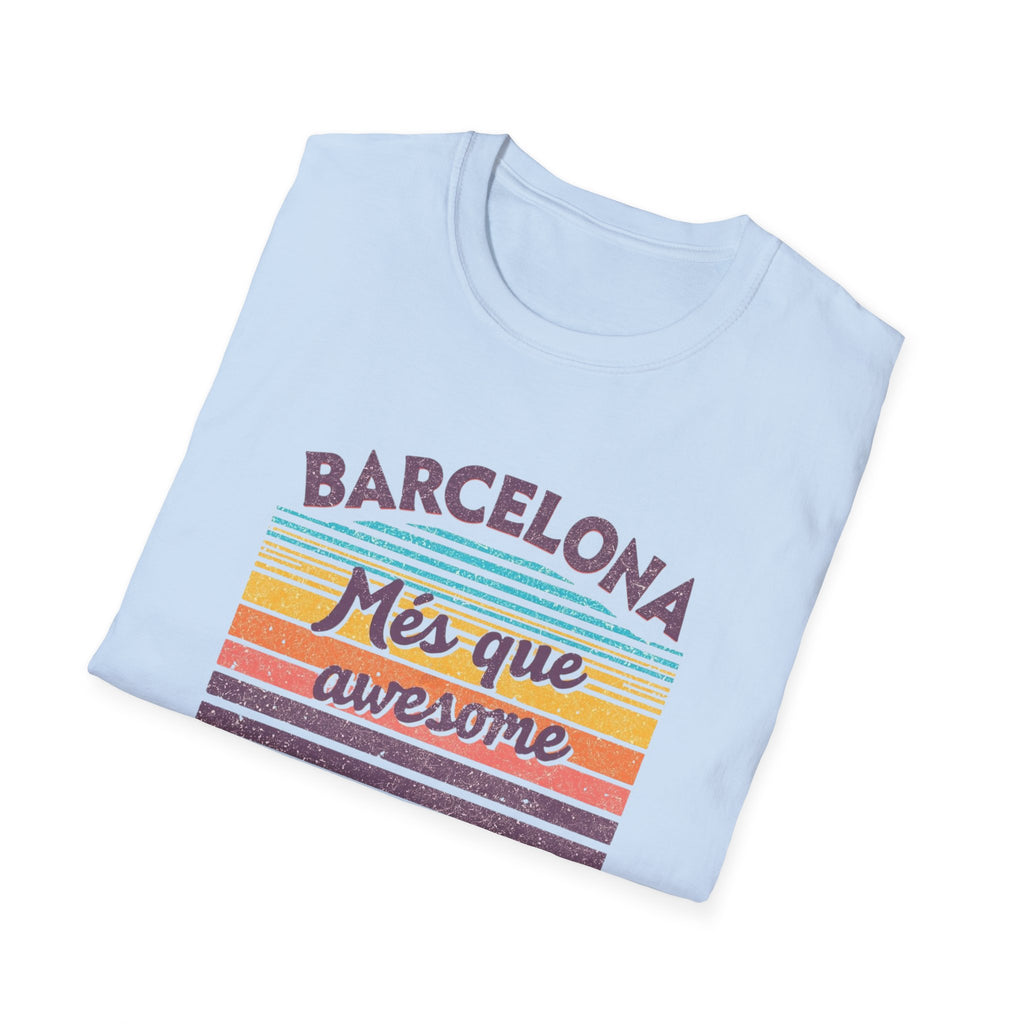 Barcelona "Més que awesome" Retro Striped T-Shirt