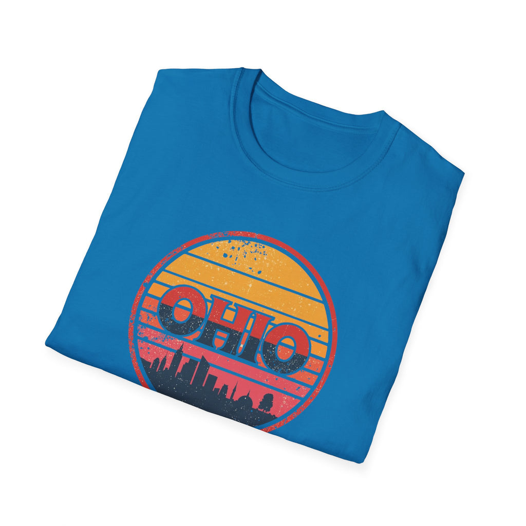 Ohio Retro Sunset T-Shirt — Vintage State Skyline Tee