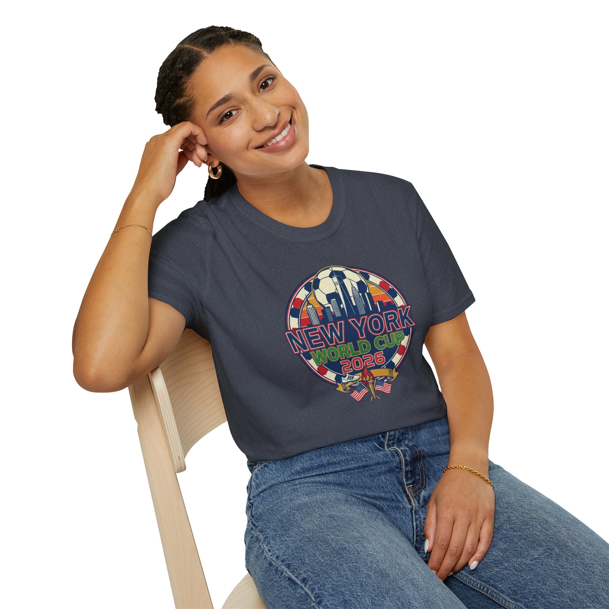 New York World Cup 2026 T-Shirt — Retro City Skyline Soccer Tee