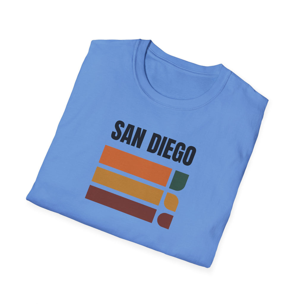 San Diego Retro Stripes T-Shirt | Vintage Sunset City Design