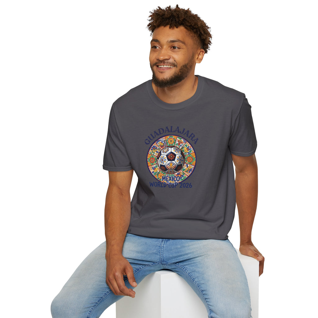 Guadalajara Mexico World Cup 2026 Soccer T-Shirt — Colorful Aztec Ball Design