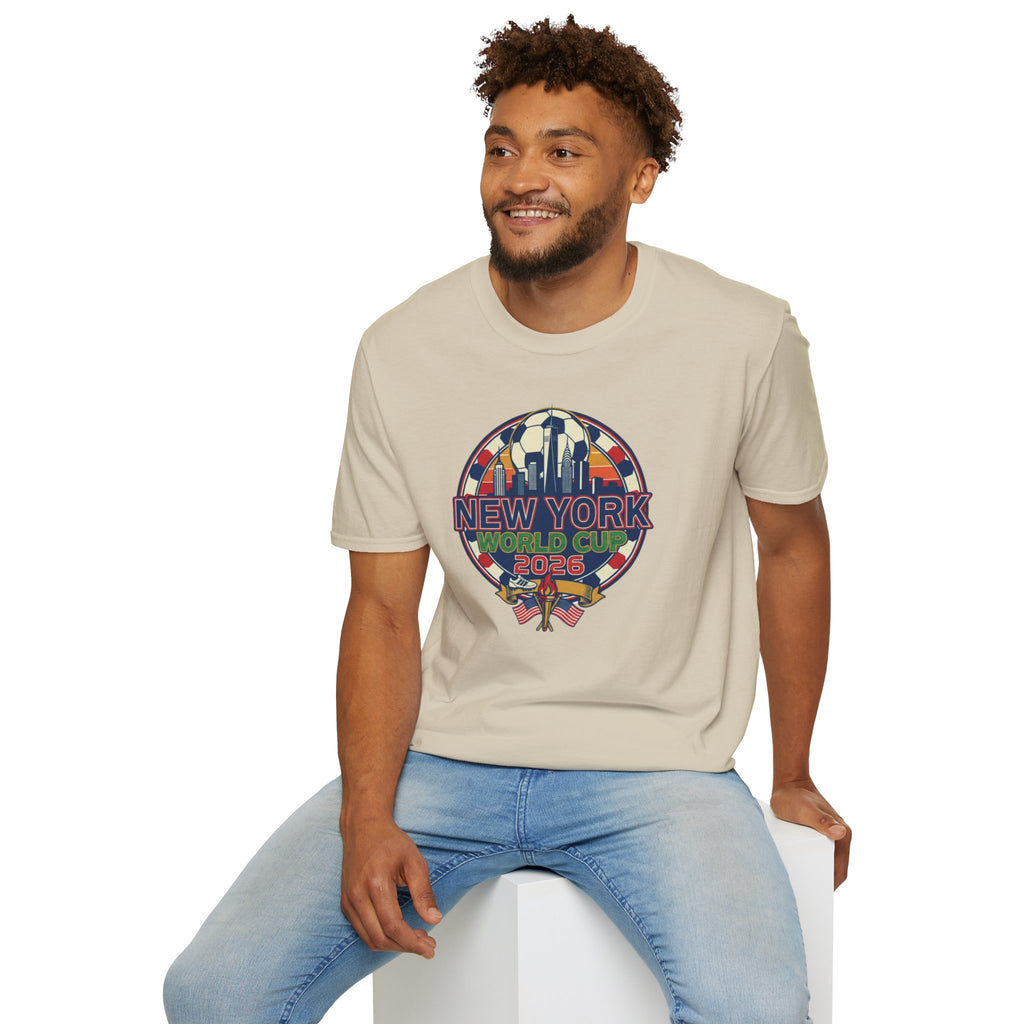 New York World Cup 2026 T-Shirt — Retro City Skyline Soccer Tee
