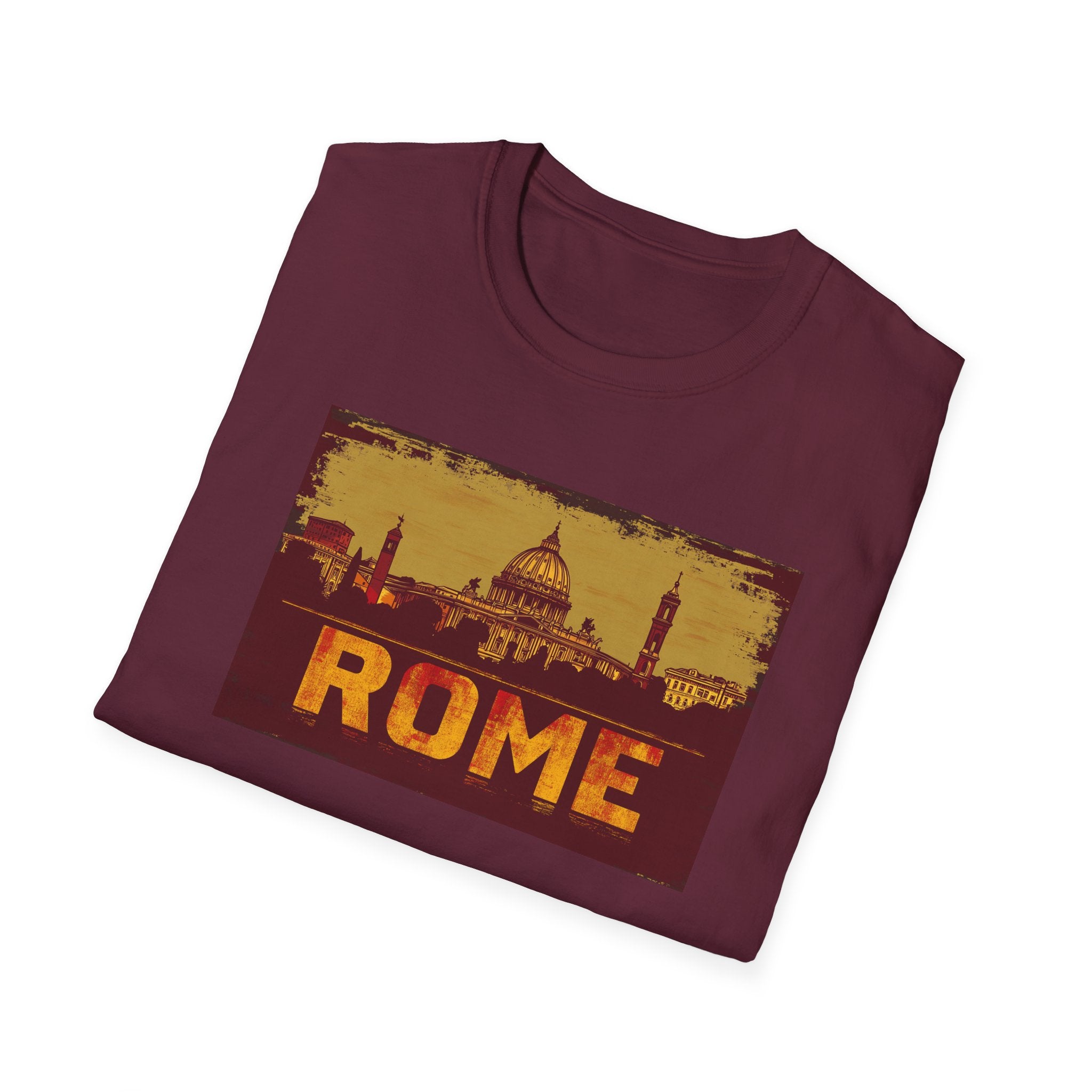 Rome skyline vintage postcard T-Shirt | Roman landmarks travel tee