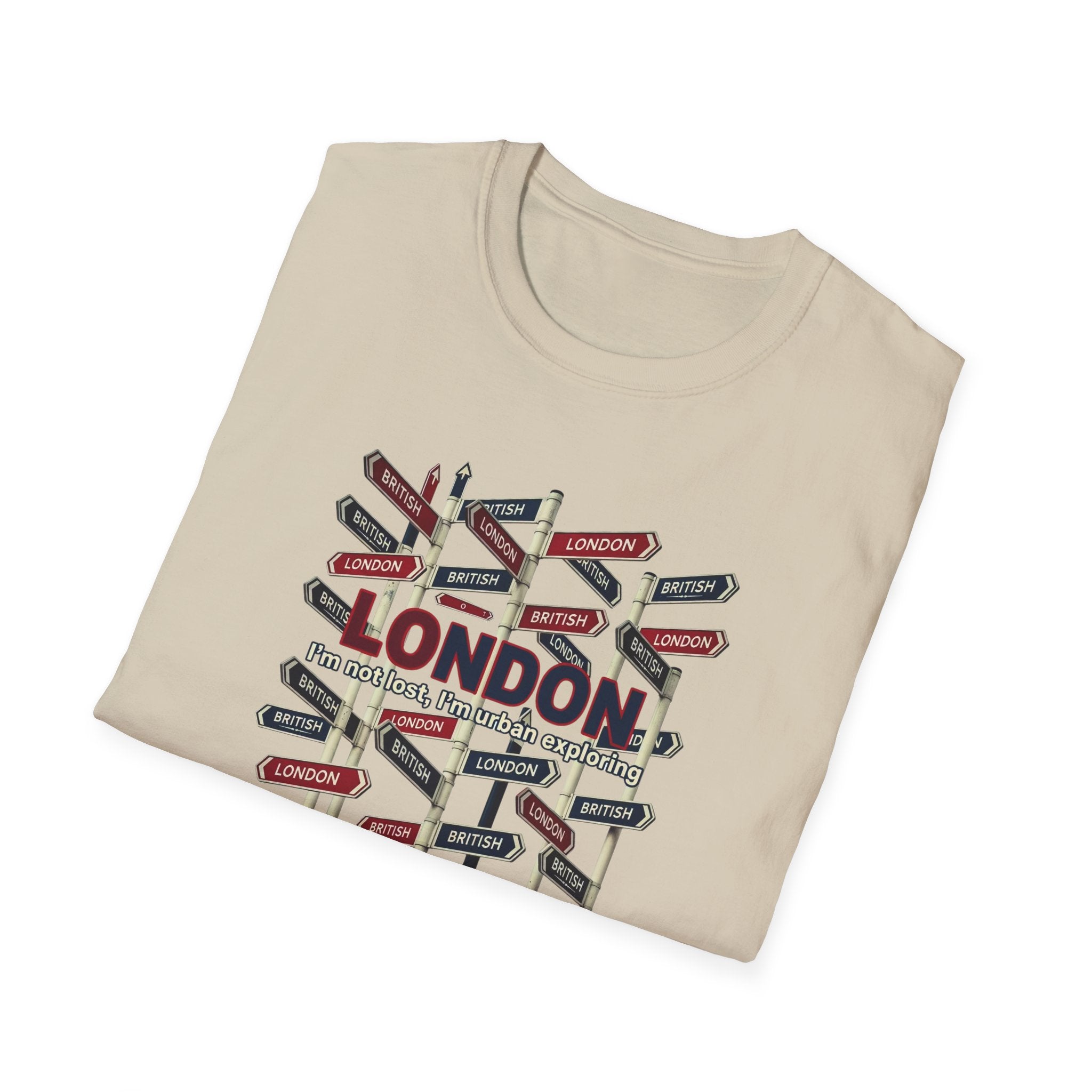 London Street Signs T-Shirt — Vintage Union Jack Directional Graphic