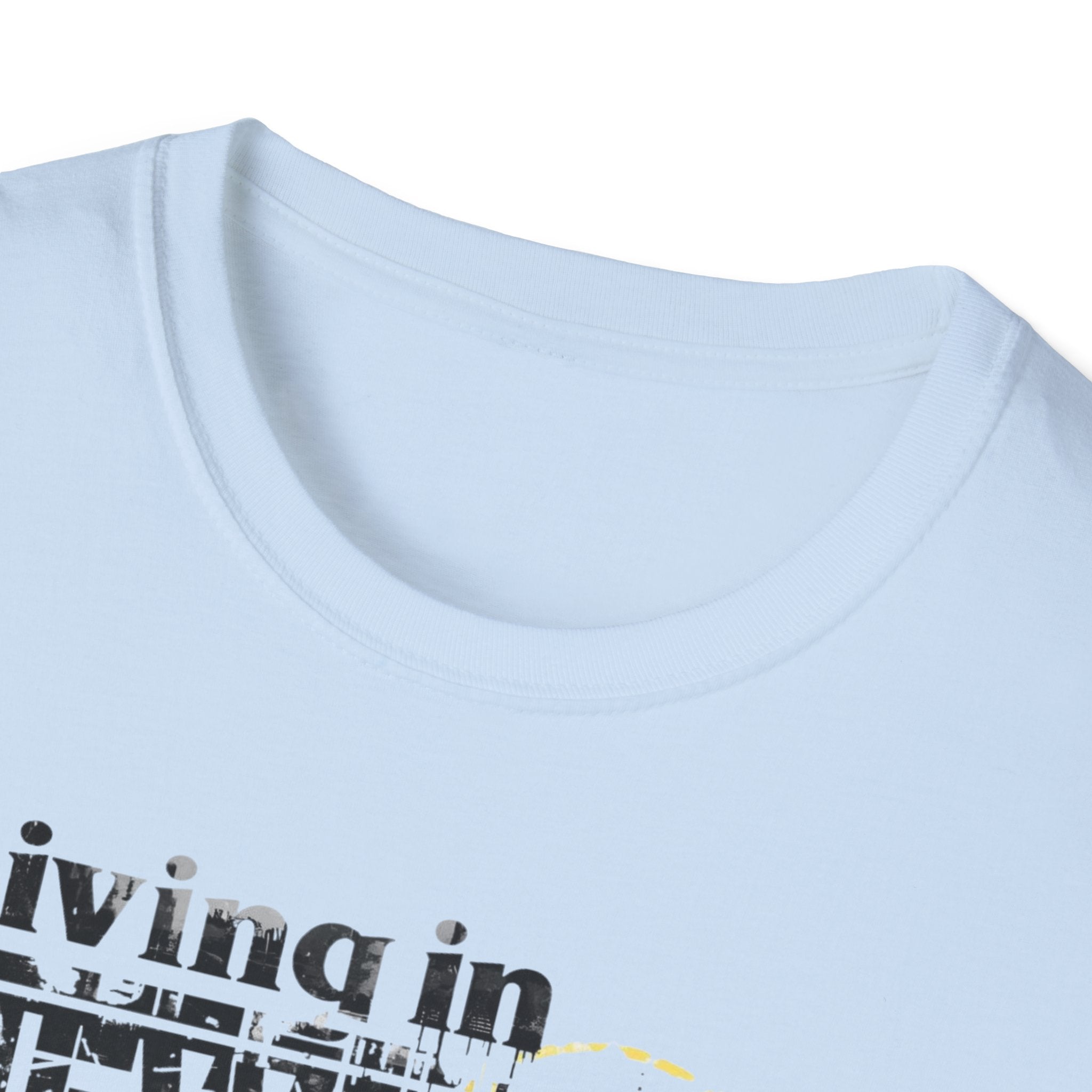 New York Skyline T-Shirt — 'Living in New York' Urban Watercolor Tee