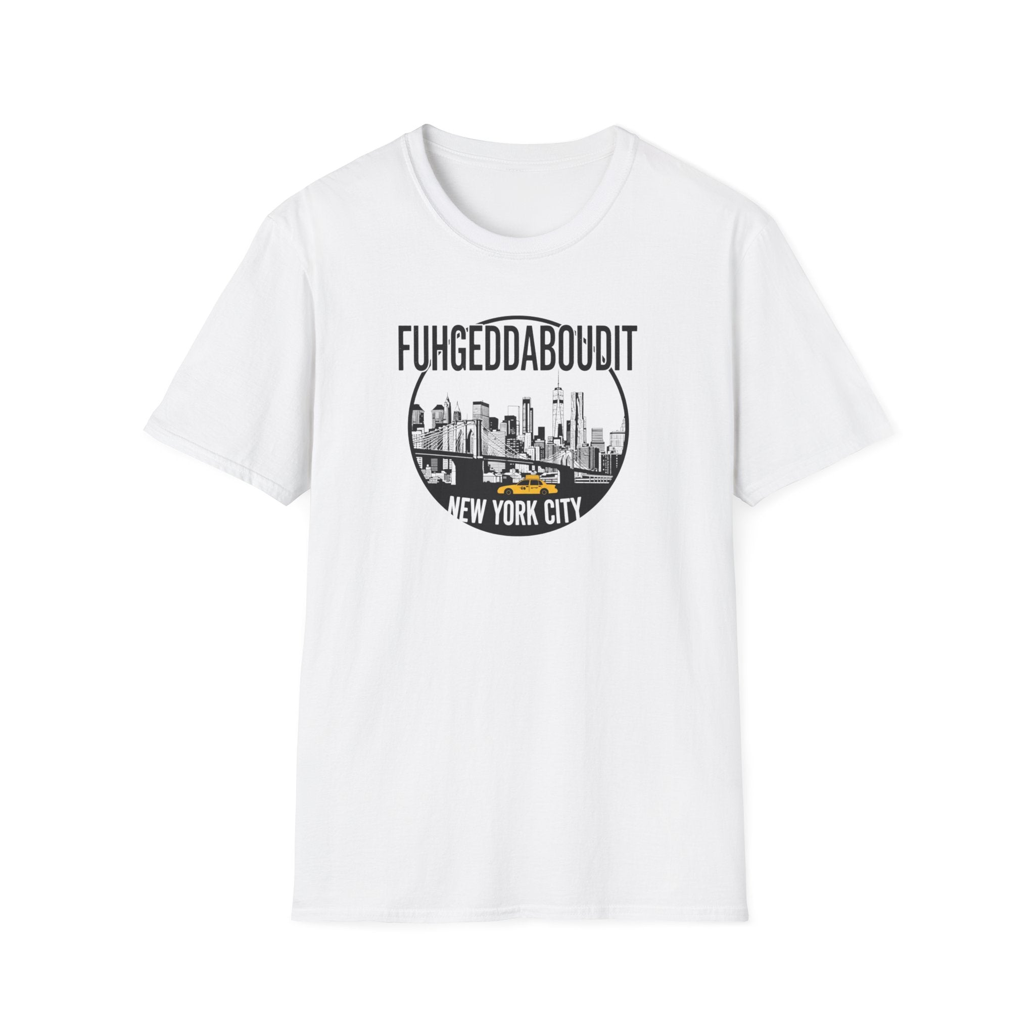 Fuhgeddaboudit New York City skyline T-Shirt | NYC skyline tee