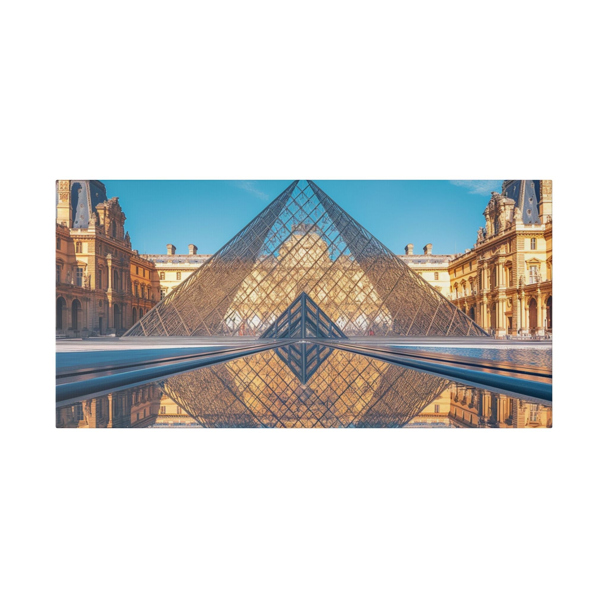 Louvre Glass Pyramid Canvas Print — Paris Travel Wall Art