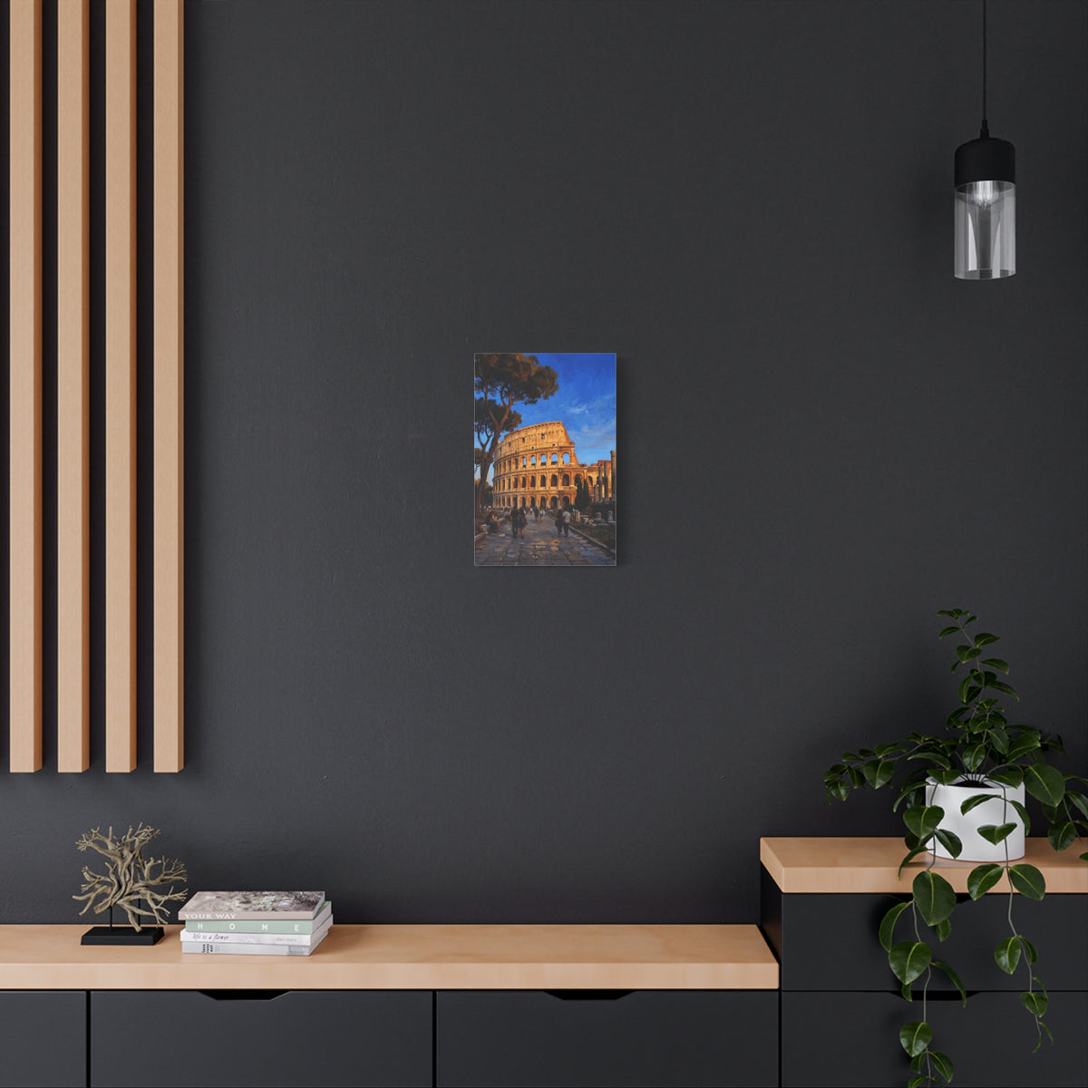 Colosseum Sunset Stretched Canvas — Roman Landmark Wall Art