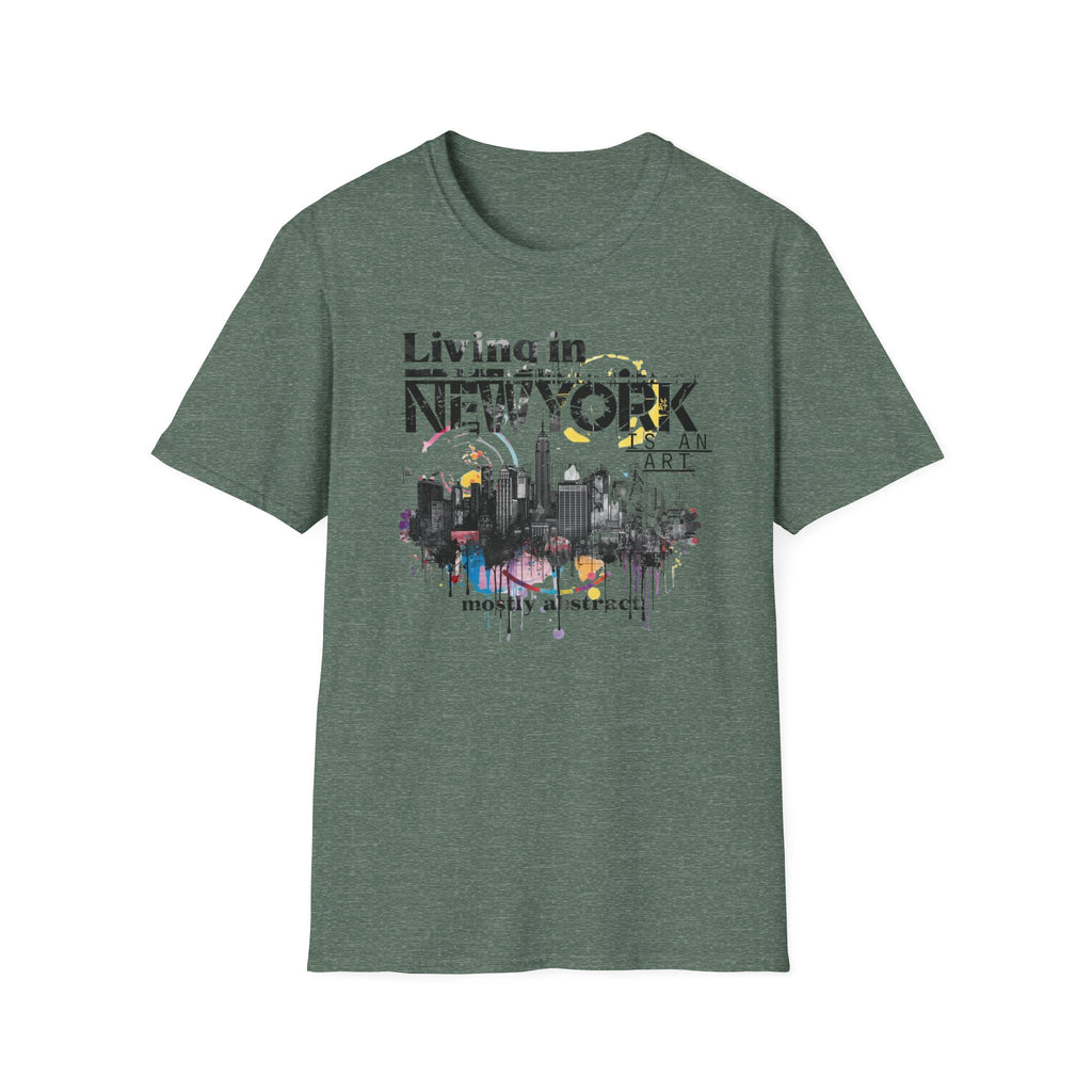 New York Skyline T-Shirt — 'Living in New York' Urban Watercolor Tee