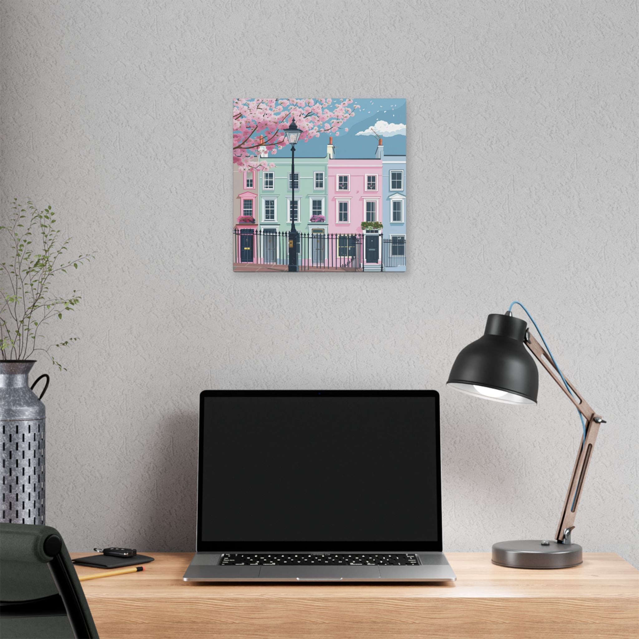 Pastel Row Houses London Canvas