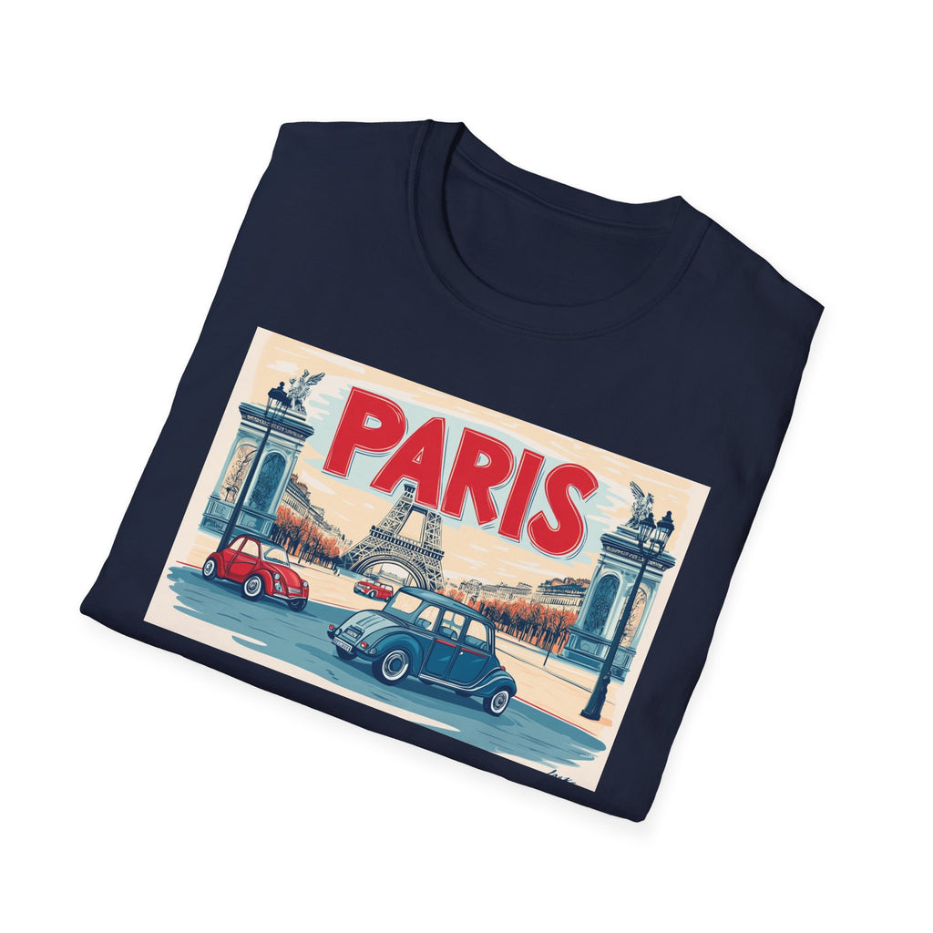 Paris Vintage Postcard T-Shirt | Eiffel Tower Retro Travel Tee