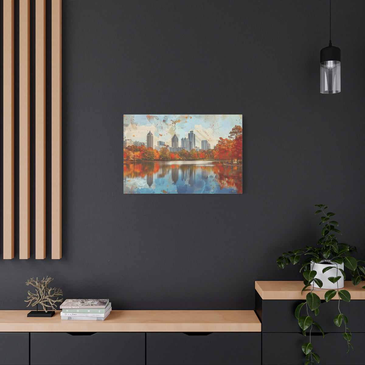 Atlanta Midtown Skyline - Piedmont Park - Autumn Cityscape Canvas – Fall Skyline Wall Art