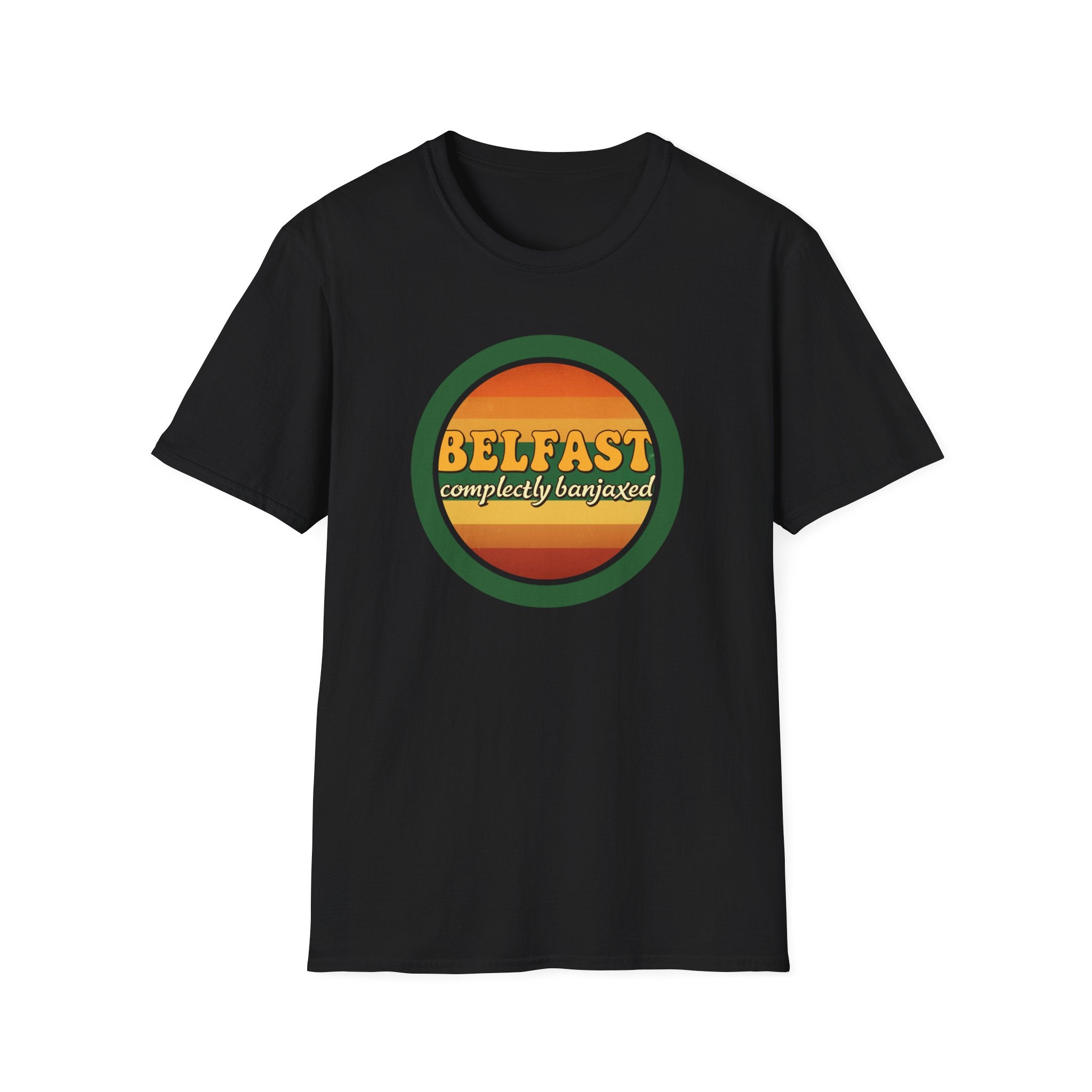 Belfast Retro Sunset T-Shirt — 'Belfast Completely Banjaxed' Vintage Graphic Tee