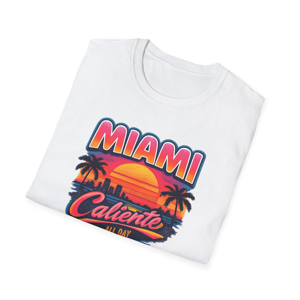 Miami Caliente Sunset T-Shirt — Vintage Palm Beach Vacation Tee