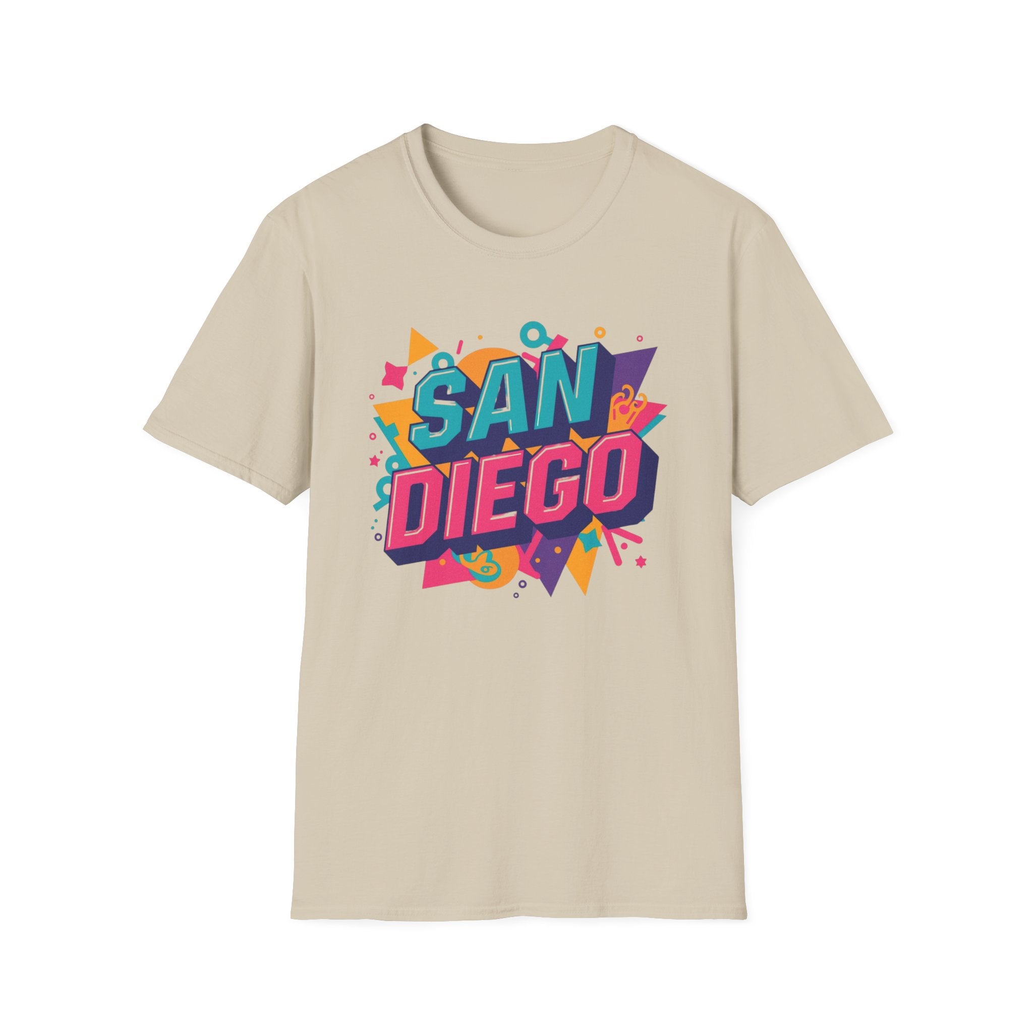 San Diego Retro Pop T-Shirt — Colorful City Graphic Tee