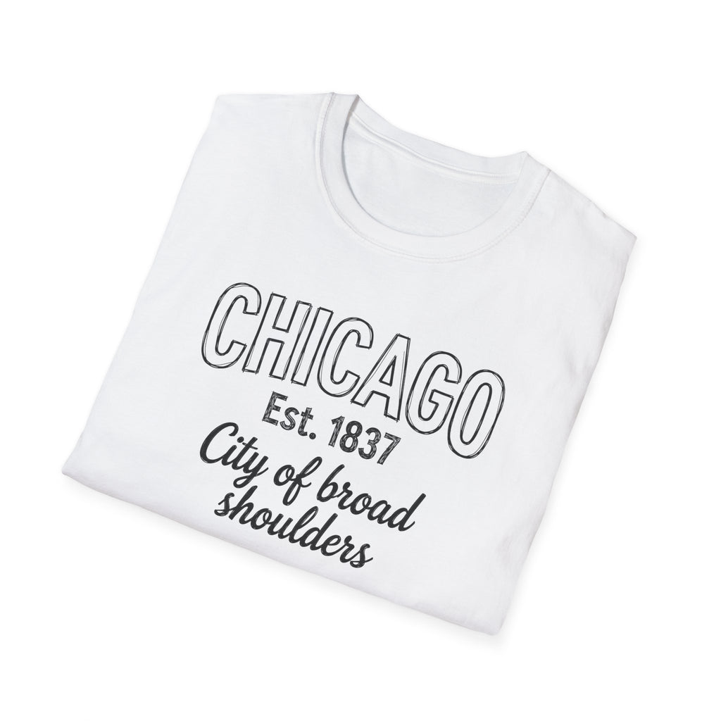 Chicago "City of Broad Shoulders" T-Shirt — Est. 1837 Vintage City Tee