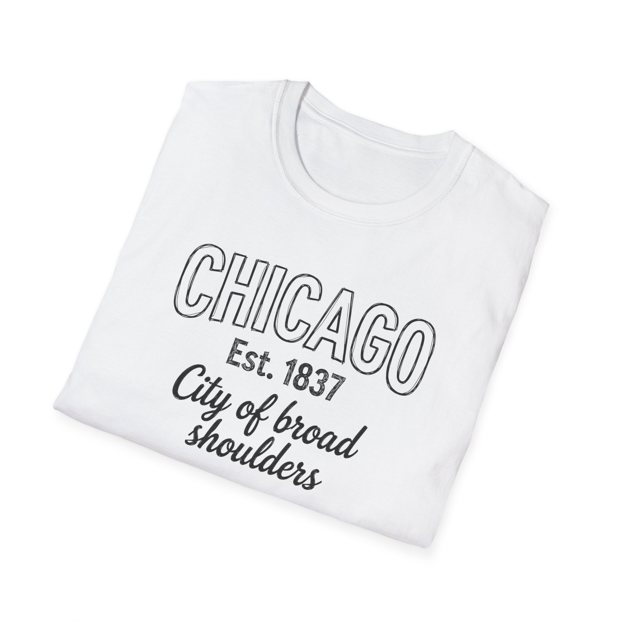 Chicago "City of Broad Shoulders" T-Shirt — Est. 1837 Vintage City Tee