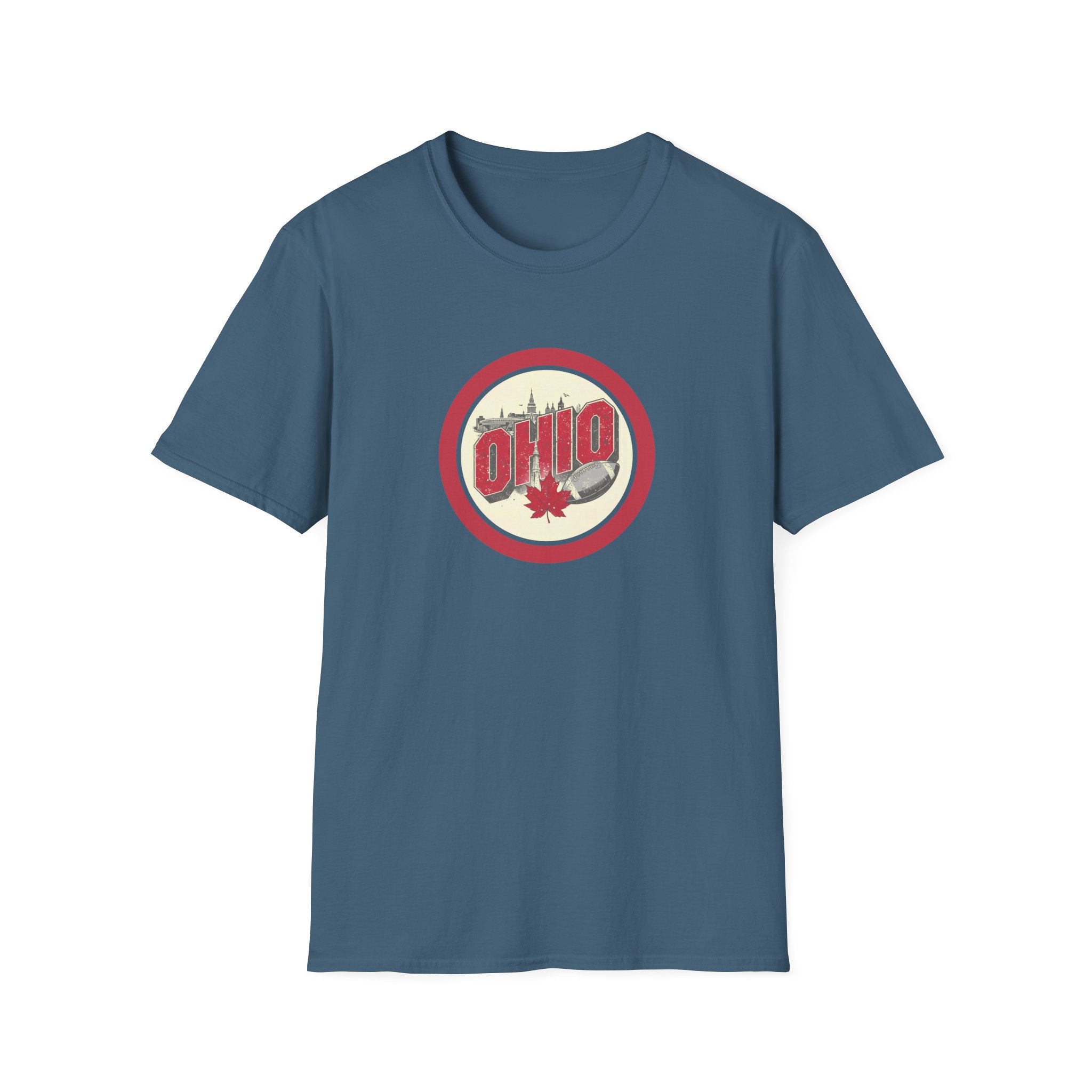 Ohio Retro Badge T-Shirt | Maple Leaf Logo