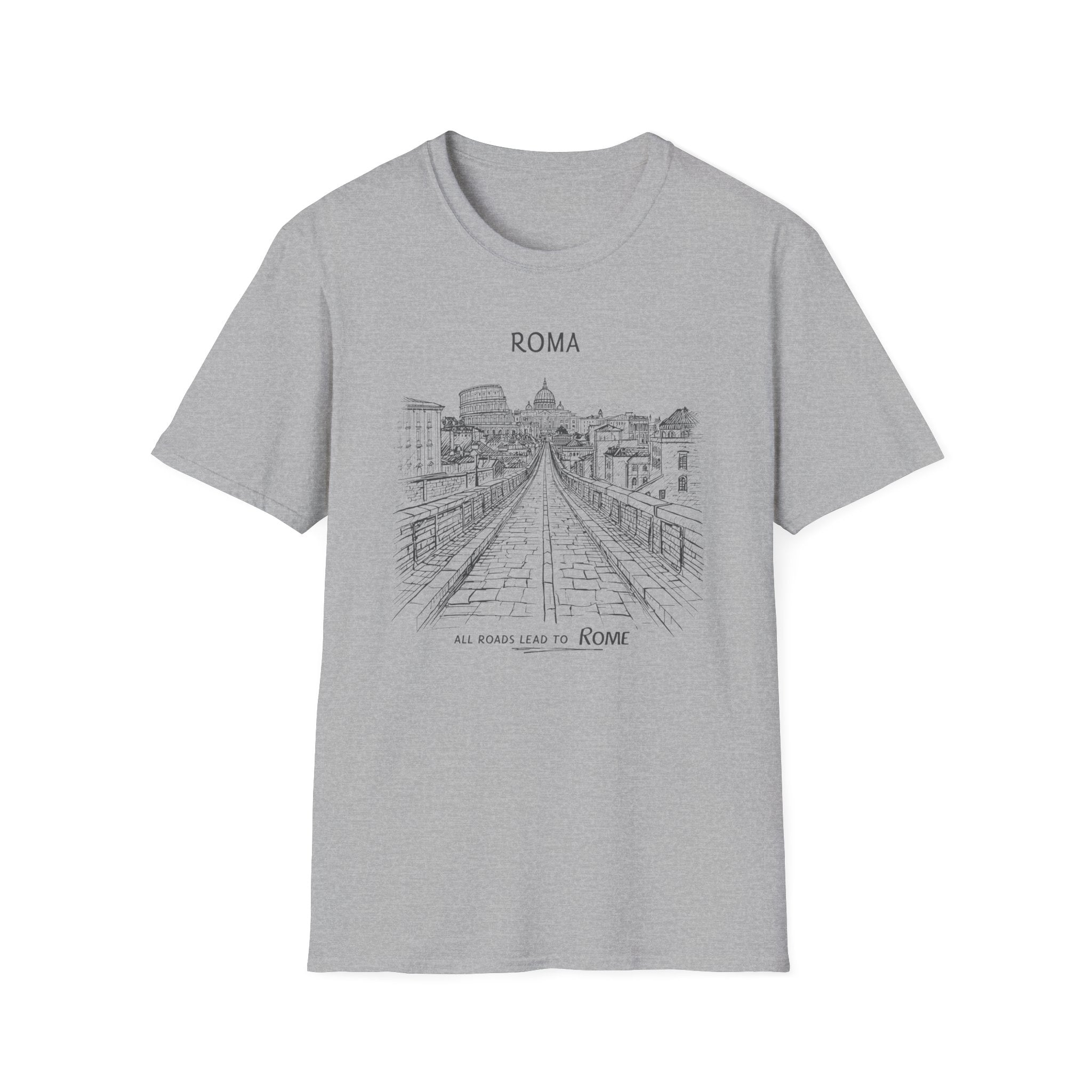 Rome skyline sketch T-Shirt | Ponte Sant'Angelo illustration, travel souvenir