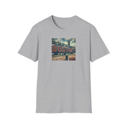 Boston Neon Sign T-Shirt | Cityscape Vintage Photo Tee