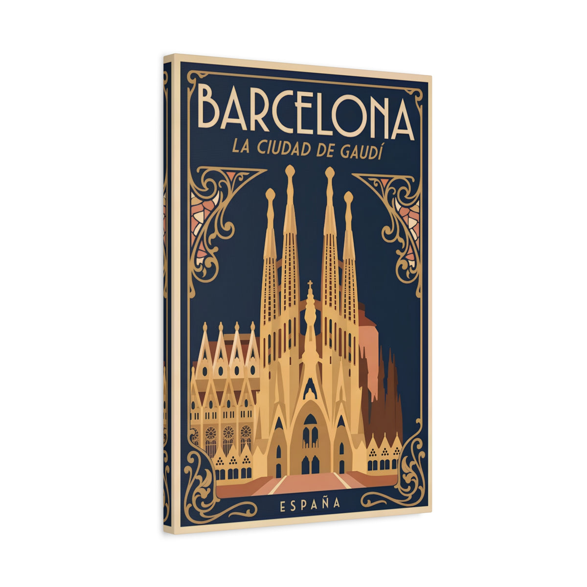 Barcelona Sagrada Família Canvas Wall Art — La Ciudad de Gaudí Travel Poster