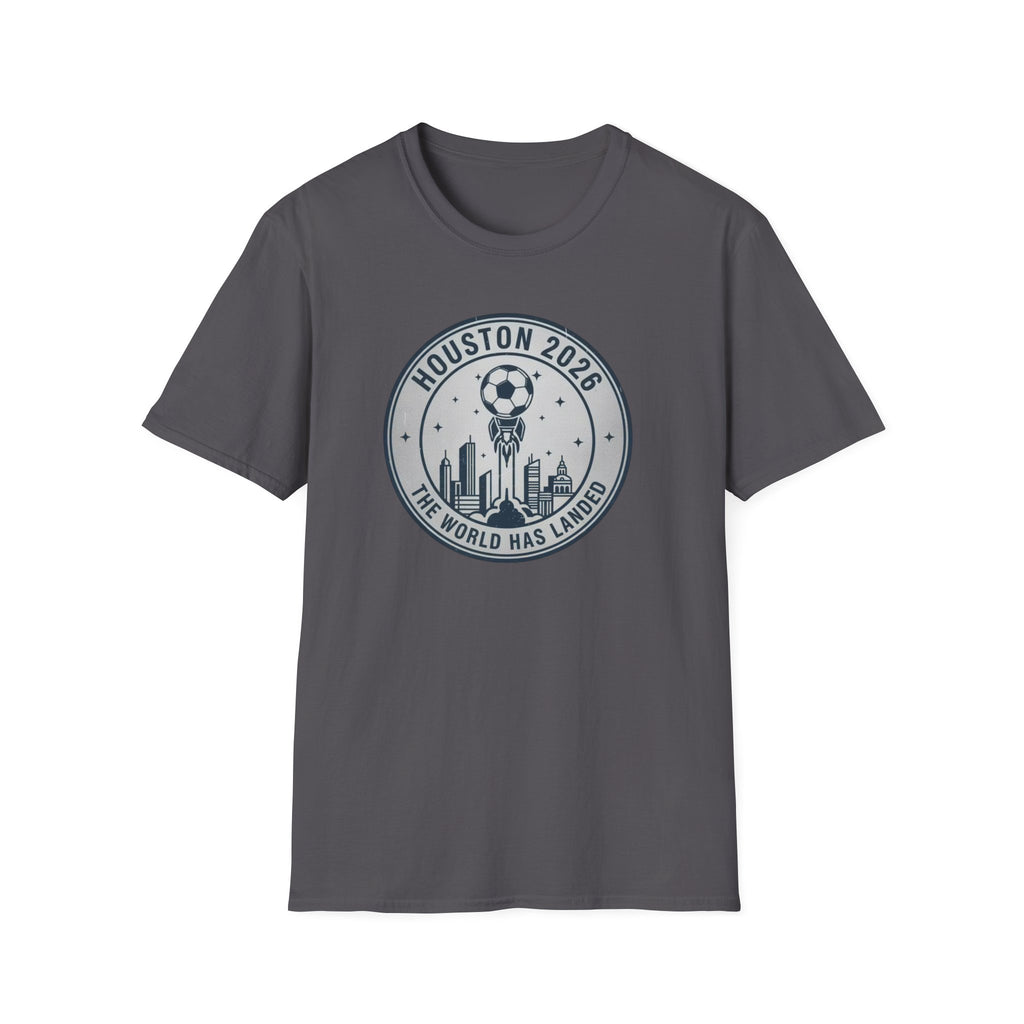 Houston 2026 Soccer Tee — "The World Has Landed" City Crest
