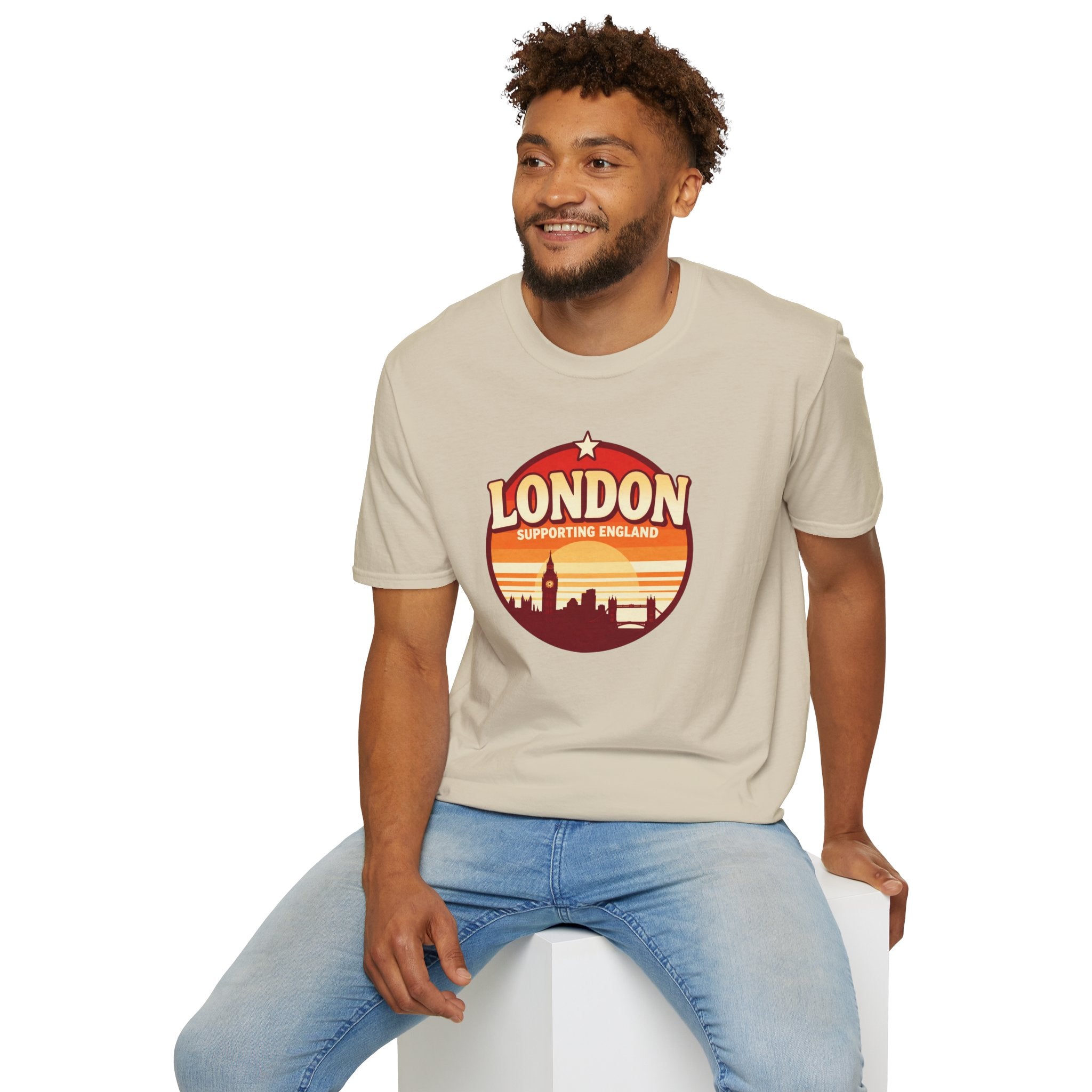London Skyline T‑Shirt — Supporting England Retro Sunset Graphic