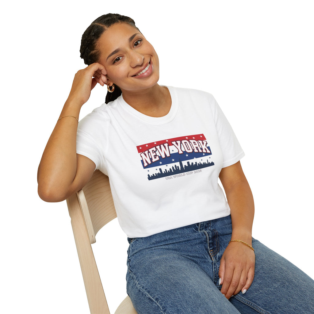 New York Skyline T-Shirt - Patriotic USA City Graphic Tee