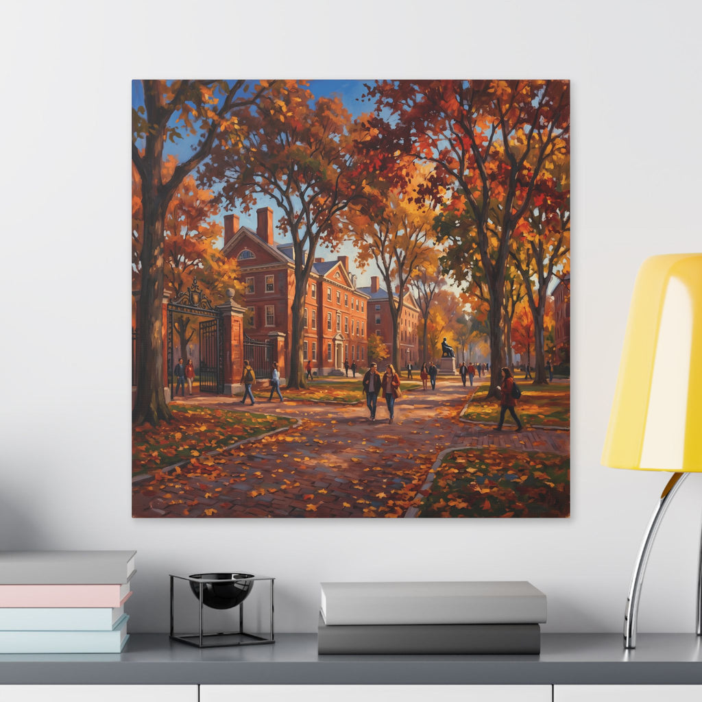 Harvard University Yard - Autumn Campus Oil Painting Canvas