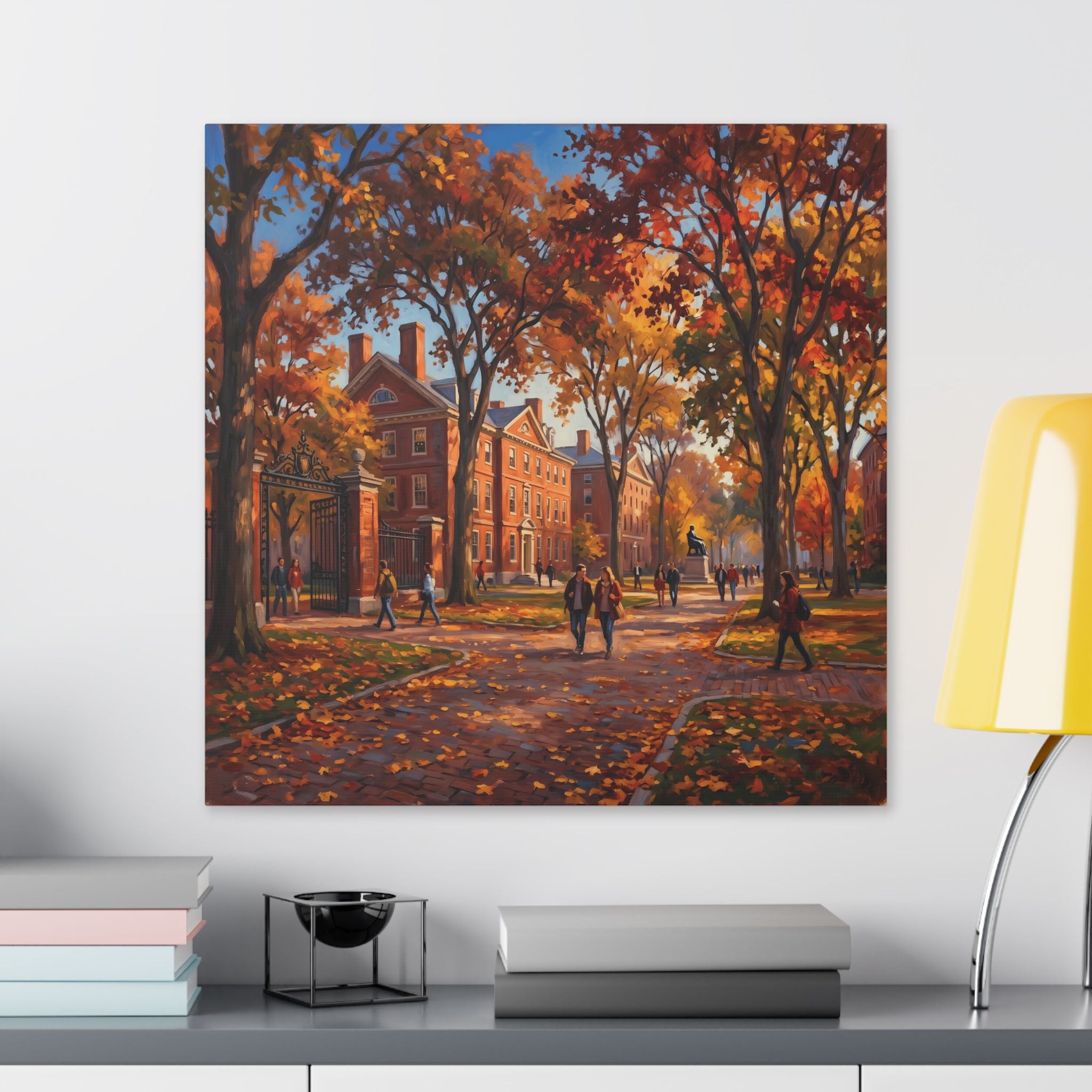 Harvard University Yard - Autumn Campus Oil Painting Canvas
