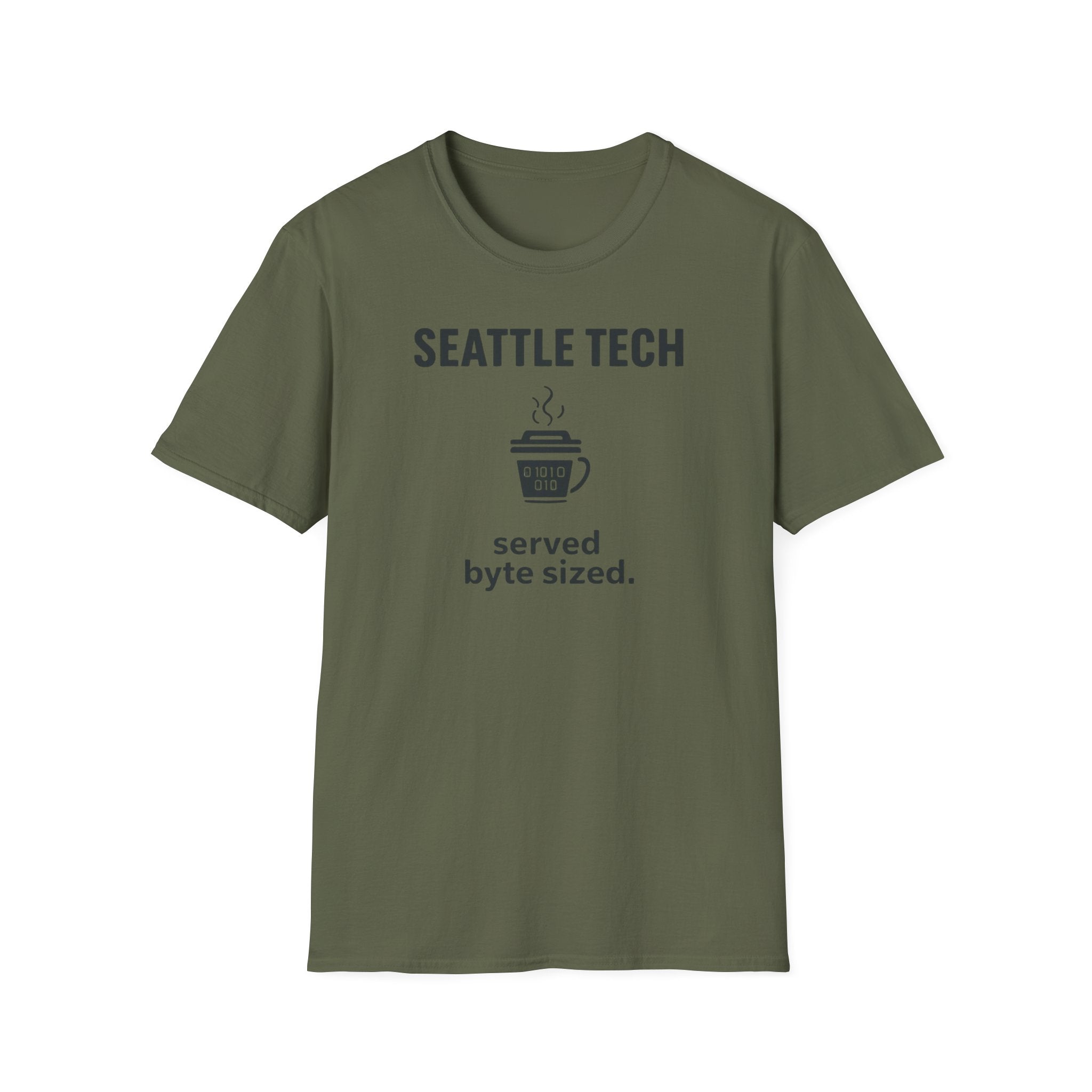 Seattle Tech T-Shirt — "Served Byte Sized" Coffee Cup Design