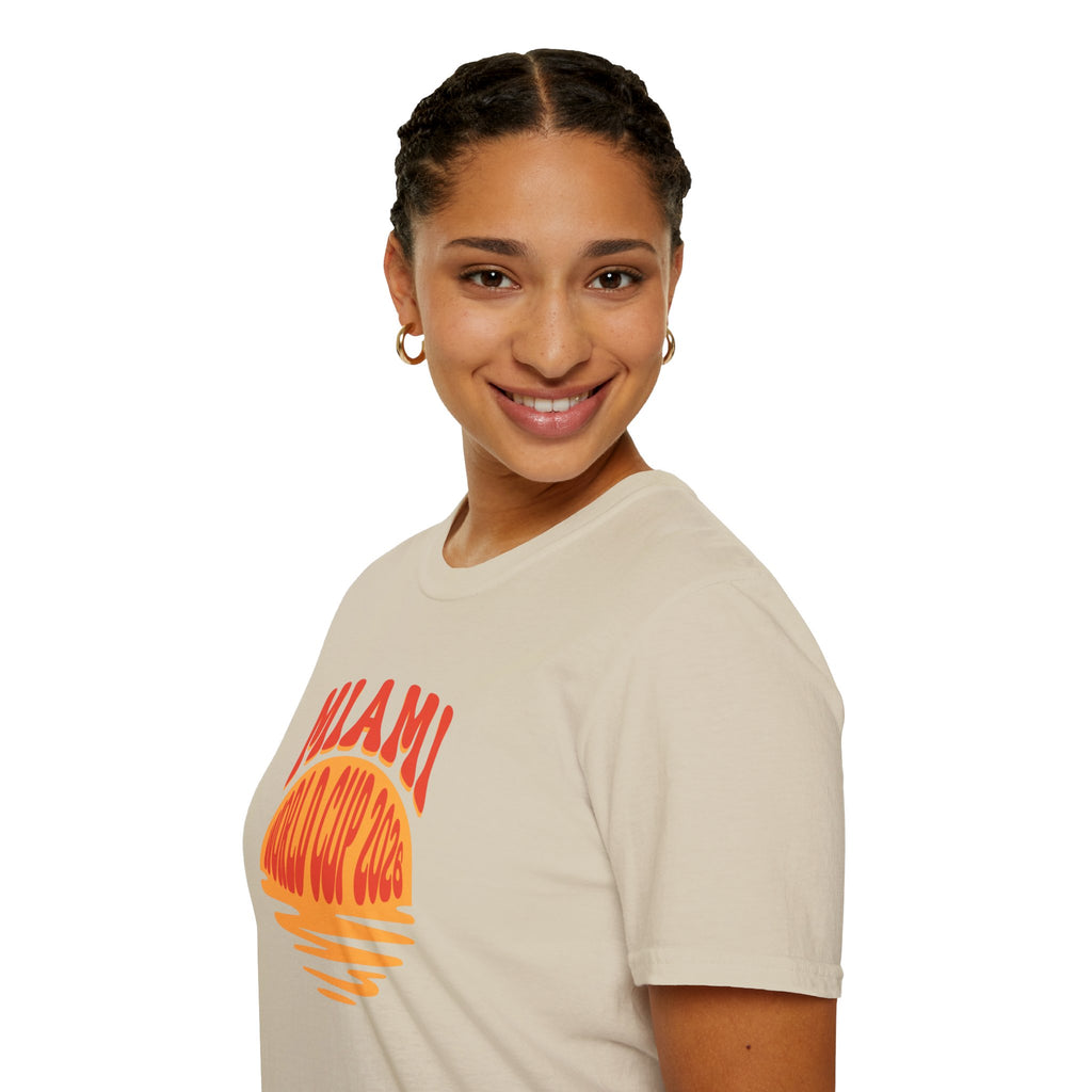Miami World Cup 2026 T-Shirt – Retro Sunset Soccer Tee