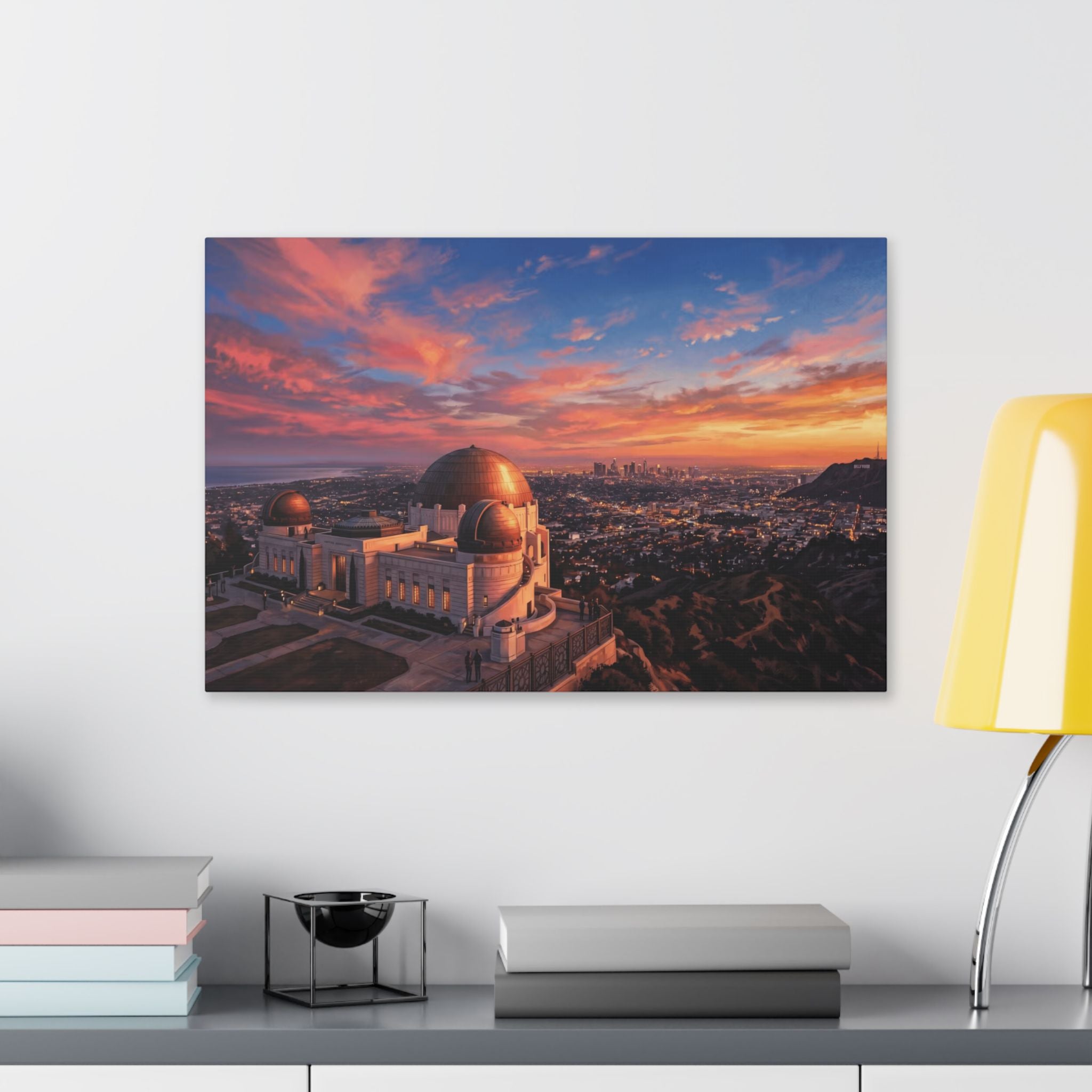 Griffith Observatory Sunset Canvas — Los Angeles Skyline Wall Art
