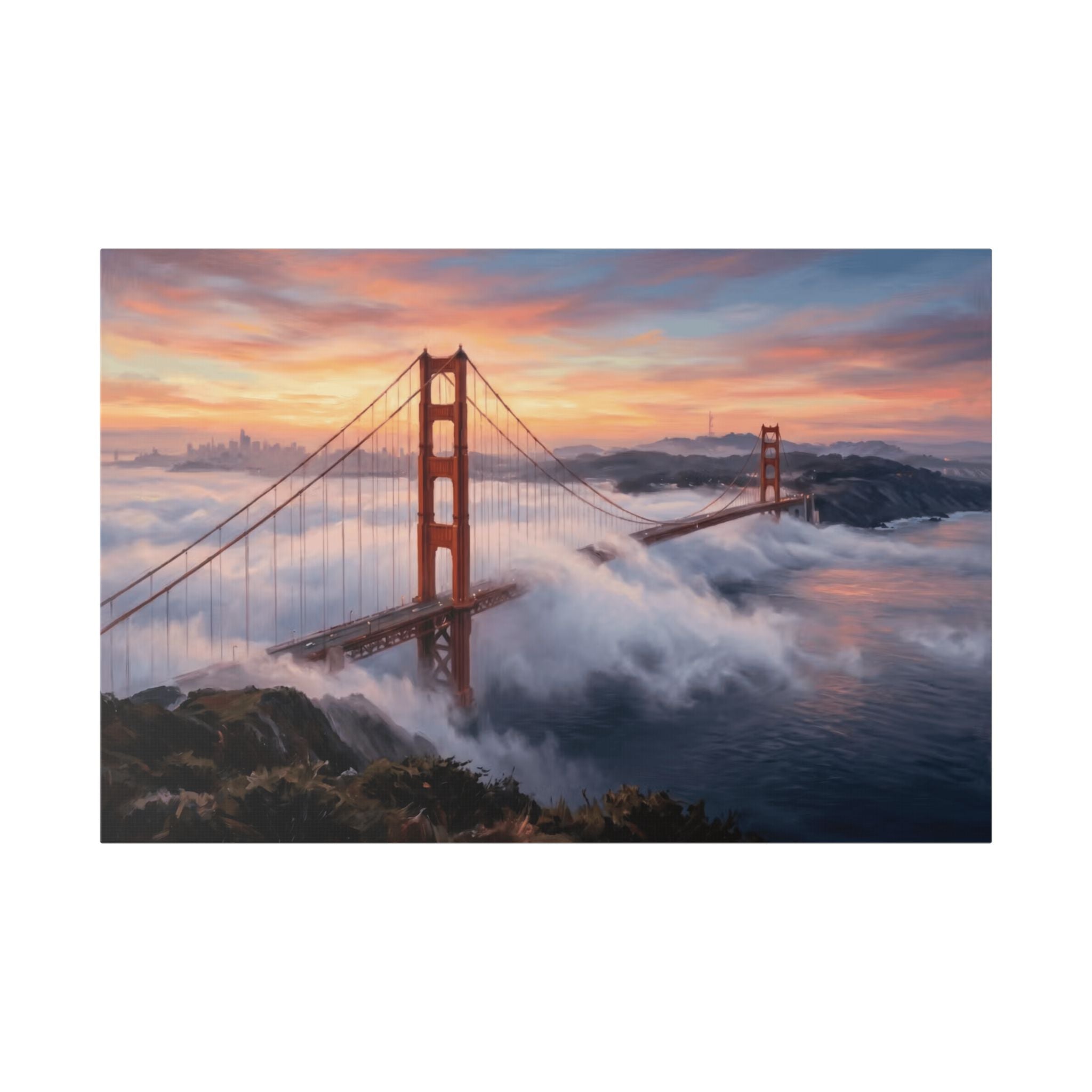 Golden Gate Sunrise Canvas Print — San Francisco Bridge Wall Art