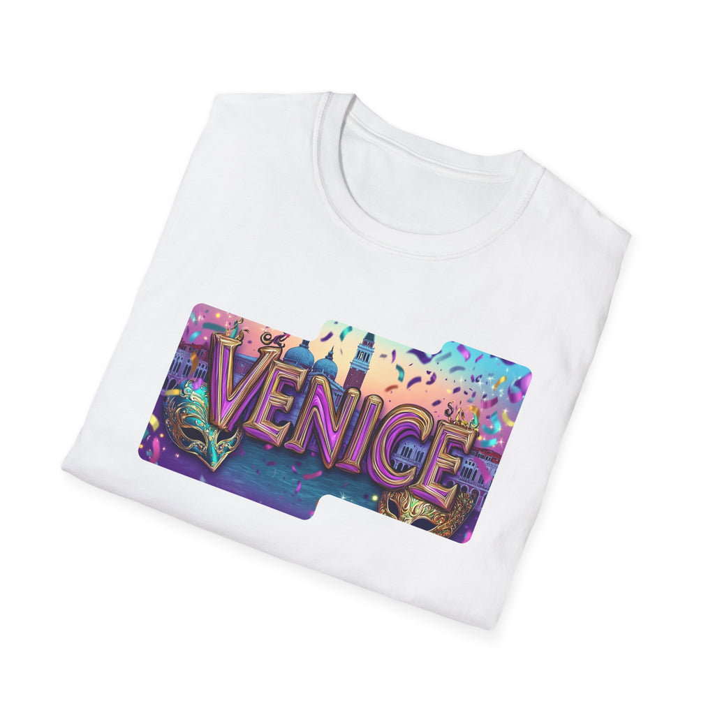 Venice Retro Neon Block T-Shirt | City Travel Souvenir