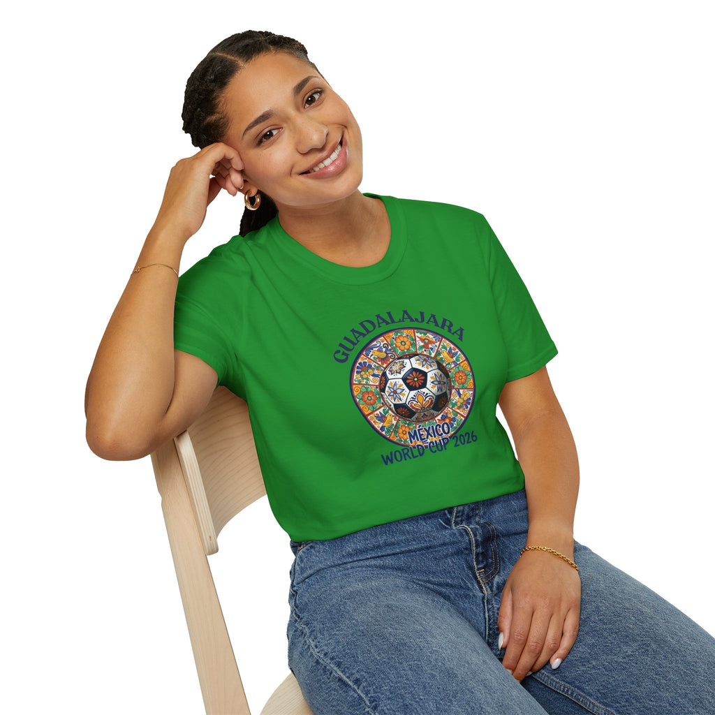 Guadalajara Mexico World Cup 2026 Soccer T-Shirt — Colorful Aztec Ball Design