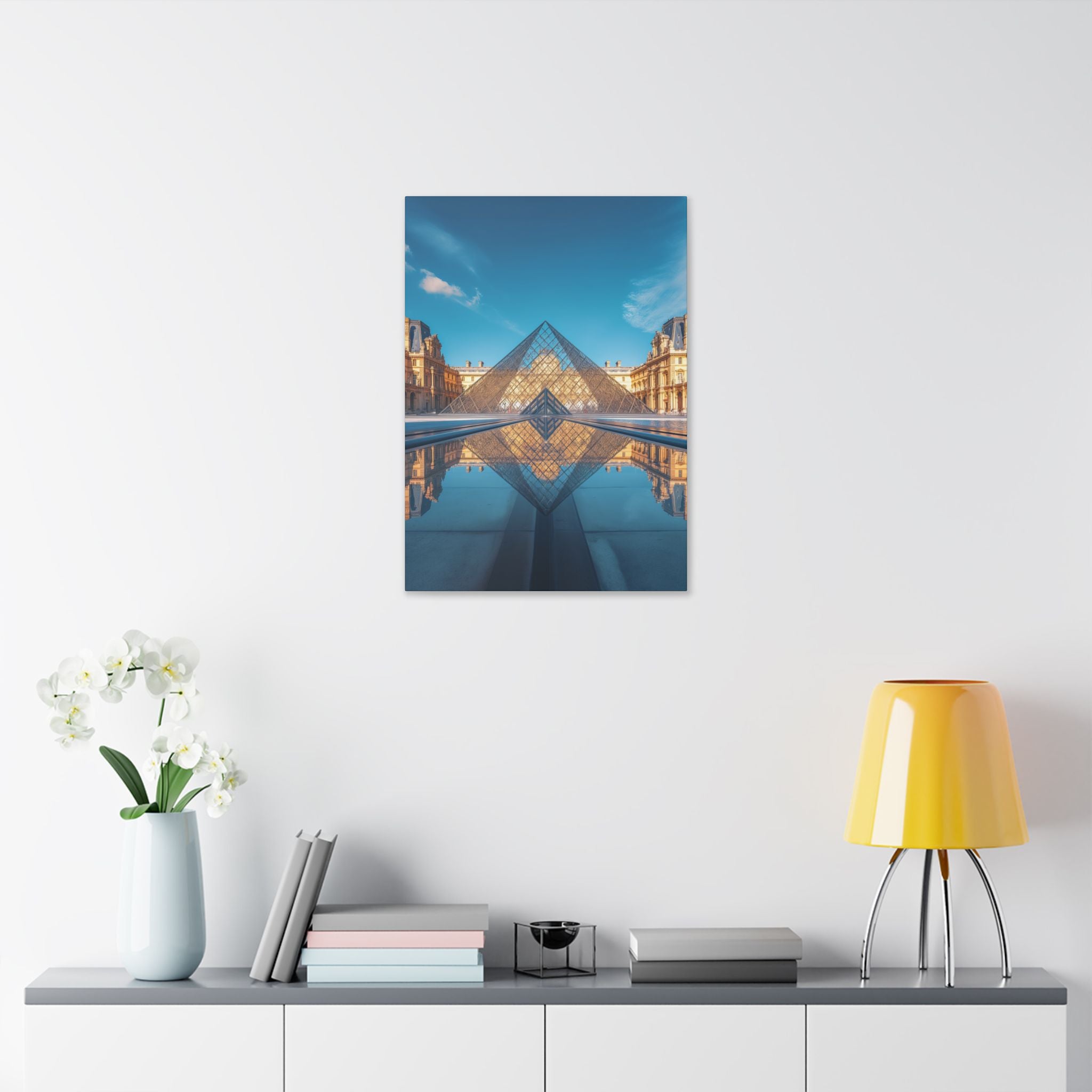 Louvre Glass Pyramid Canvas Print — Paris Travel Wall Art