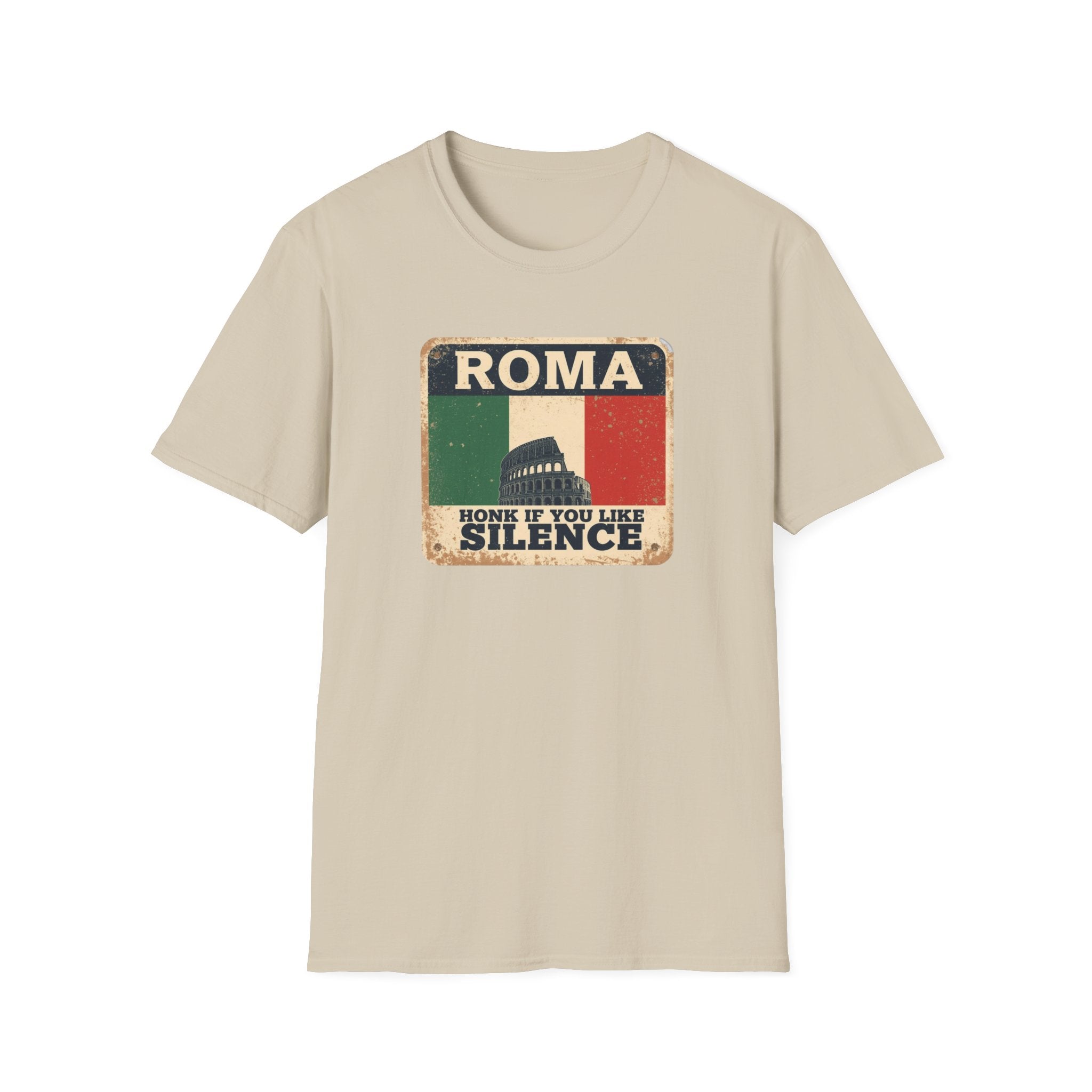 Roma Vintage Italy T-Shirt — "Honk If You Like Silence" Retro Rome Tee