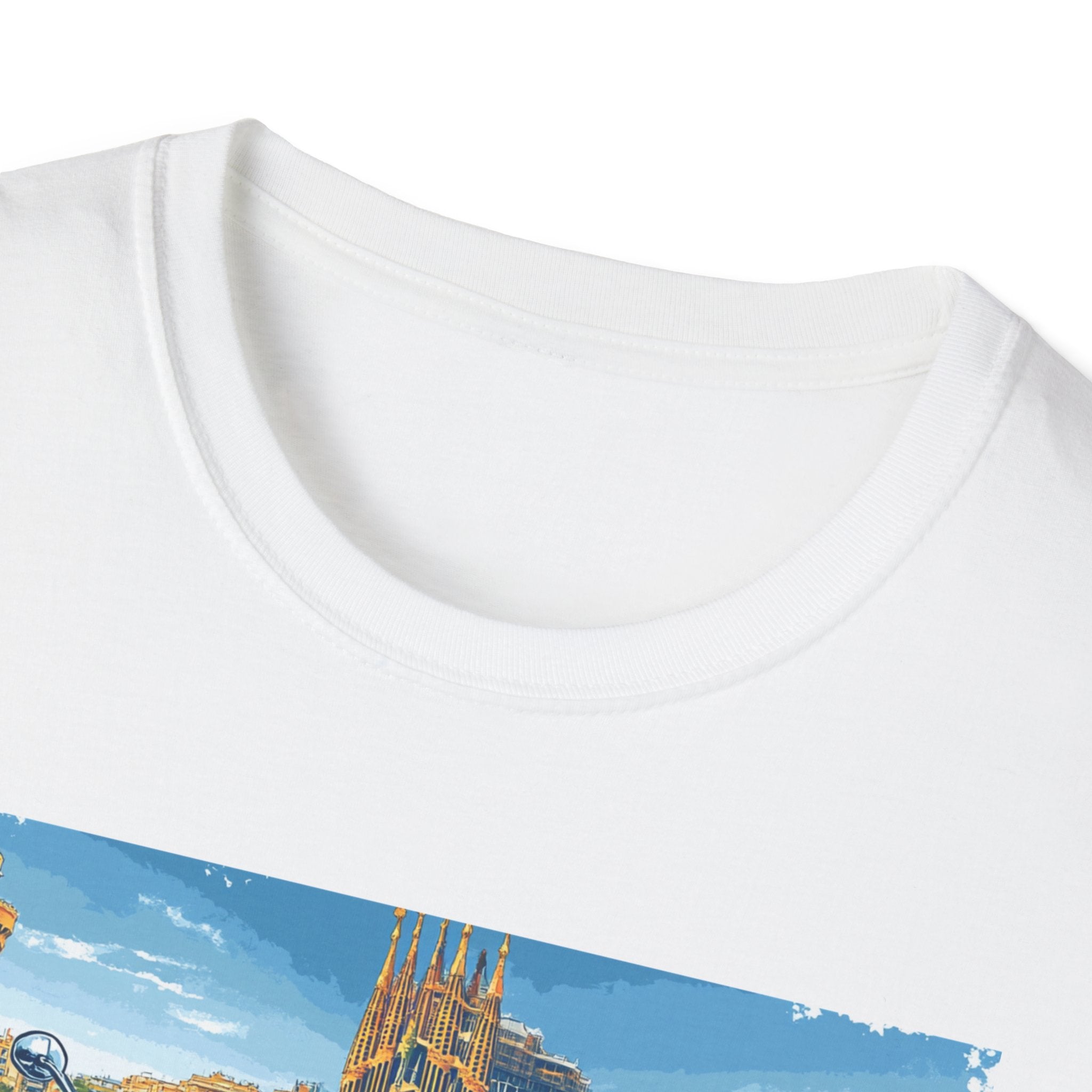 Barcelona Vintage Scooter T-Shirt | City Skyline Travel Souvenir