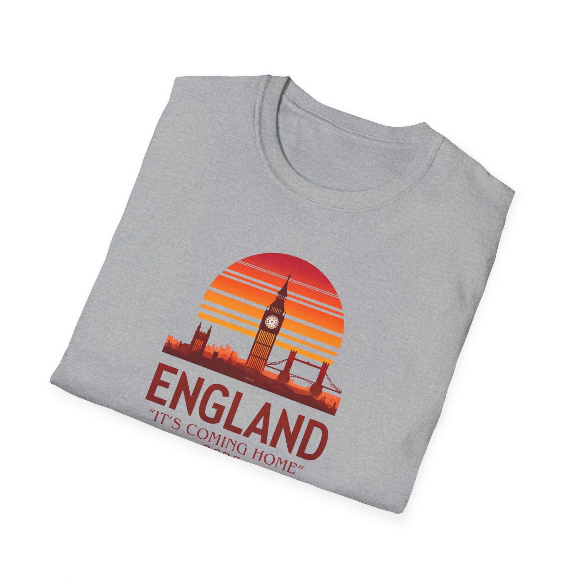 England Skyline World Cup 2026 T‑Shirt — "England It's Coming Home" Retro Sunset Tee