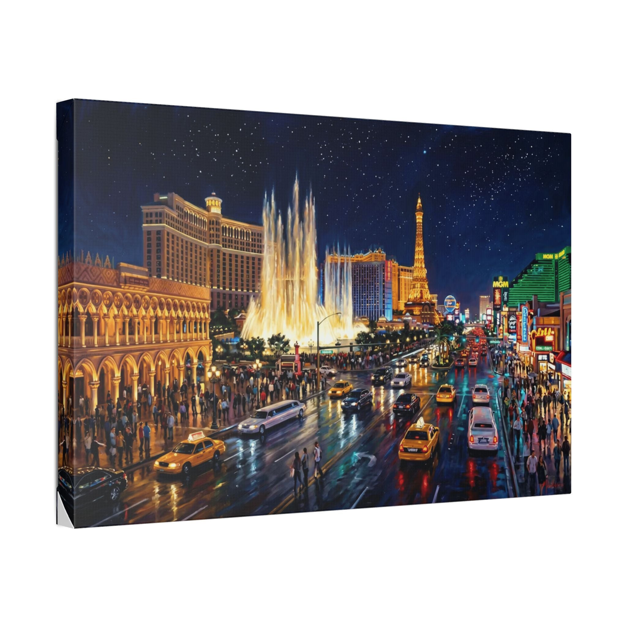 Las Vegas Nightscape Canvas Print — Iconic Strip Skyline Wall Art