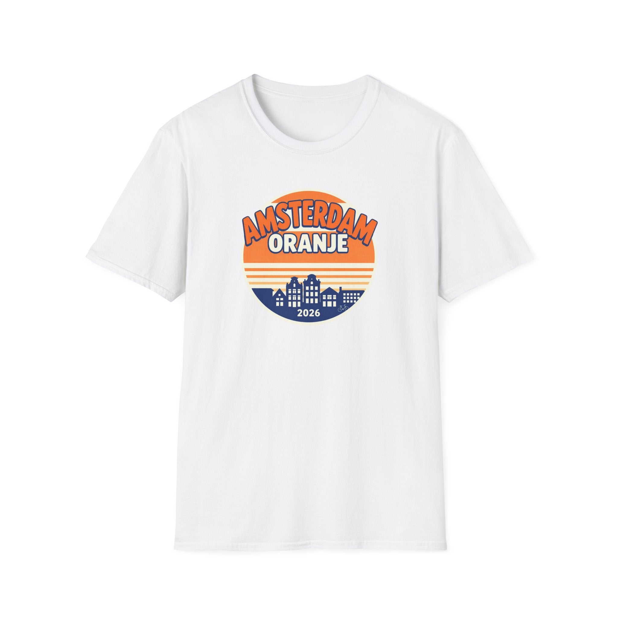 Amsterdam Oranje Vintage Skyline T-Shirt — 2026 Dutch Pride Tee