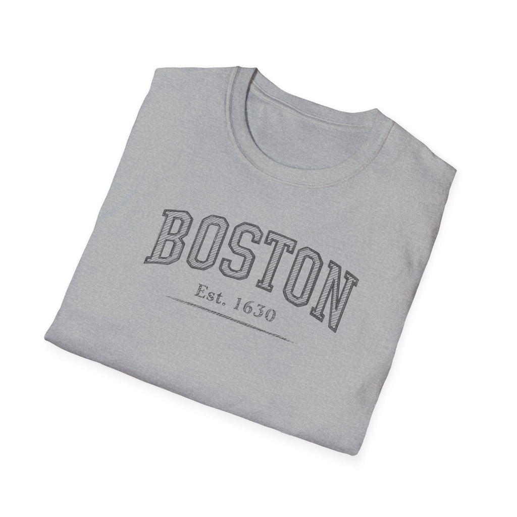 Boston Established 1630 T-Shirt — Vintage Collegiate City Tee