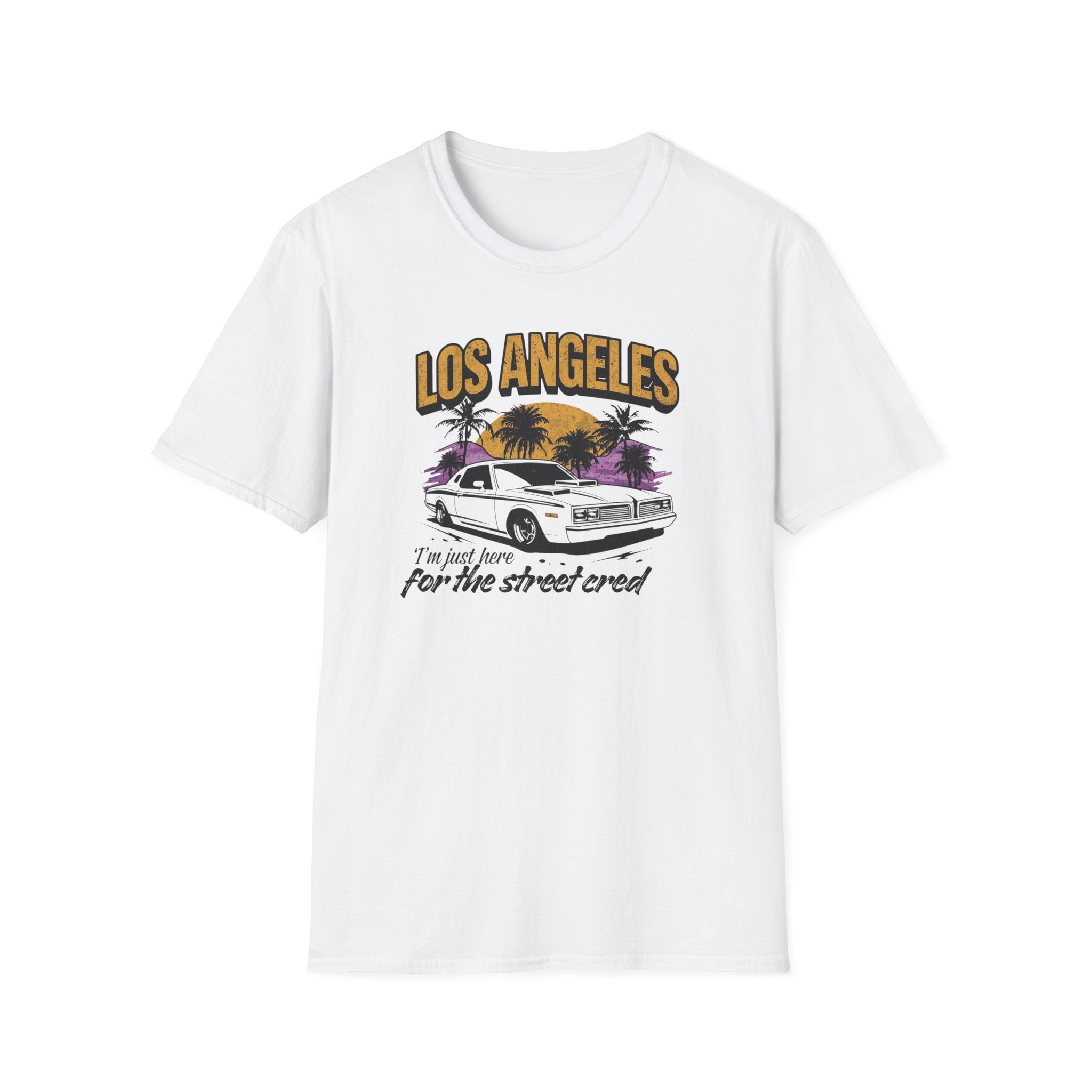 Los Angeles Retro Car T-Shirt — "For the Street Cred" Vintage Sunset Tee