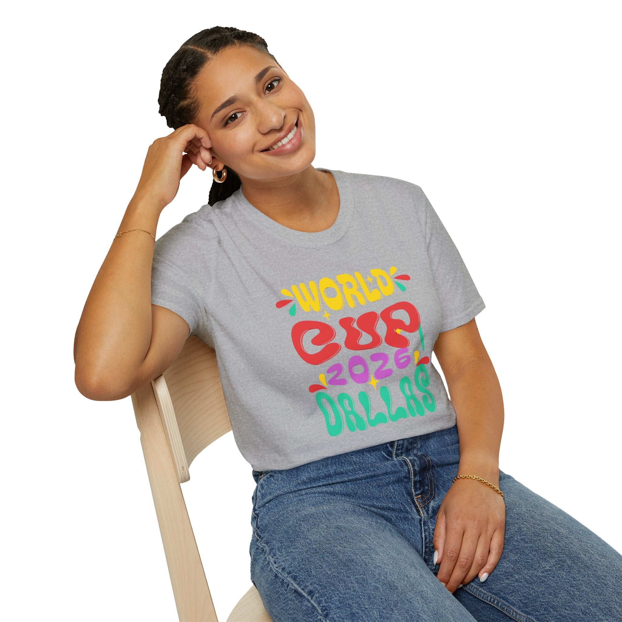 World Cup 2026 Dallas T-Shirt — Colorful Retro Soccer Fan Tee
