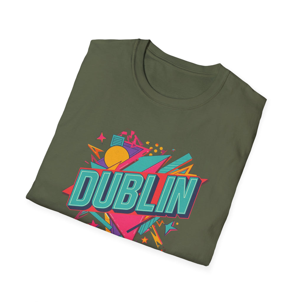 Dublin Retro Graphic T-Shirt — Bright 80s Style City Souvenir